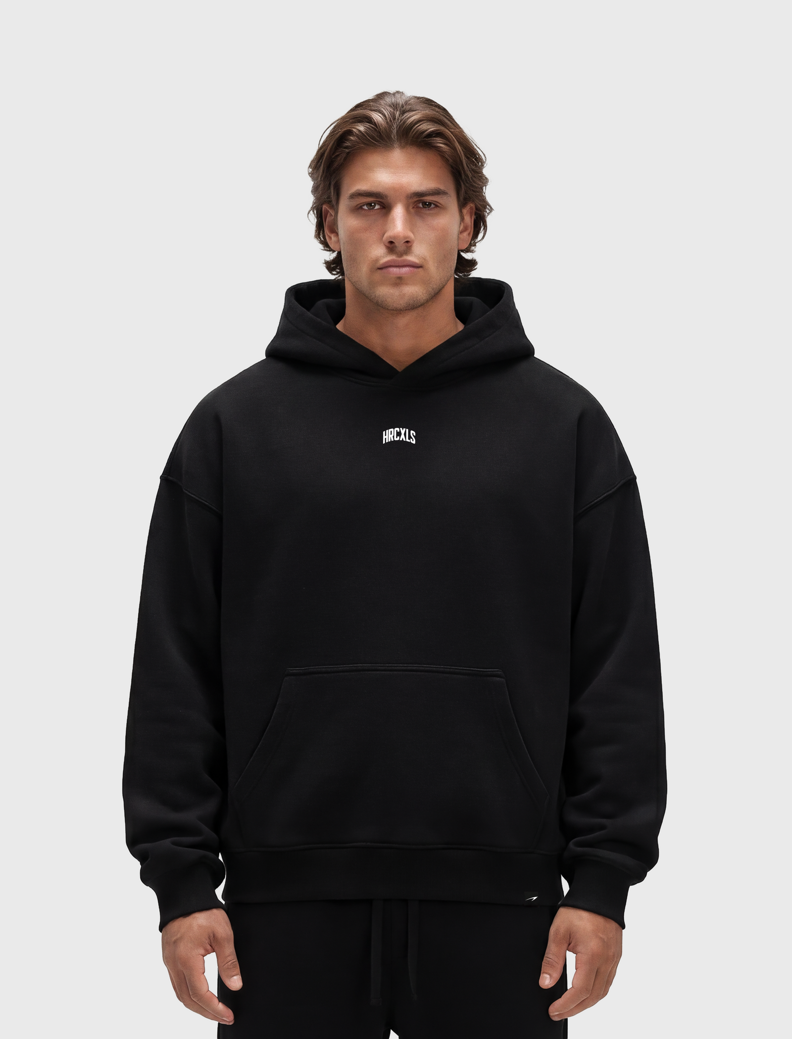HERCXLES 2026: Icarus Hoodie - Black model front