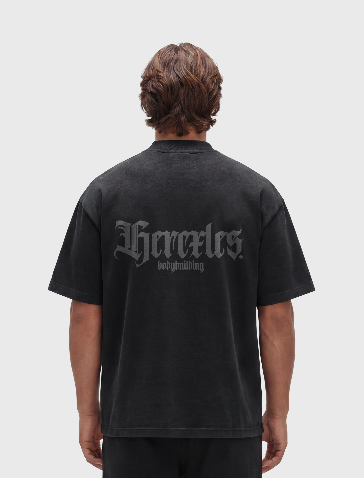 HERCXLES Bodybuilding Heavyweight T-shirt - Black model back