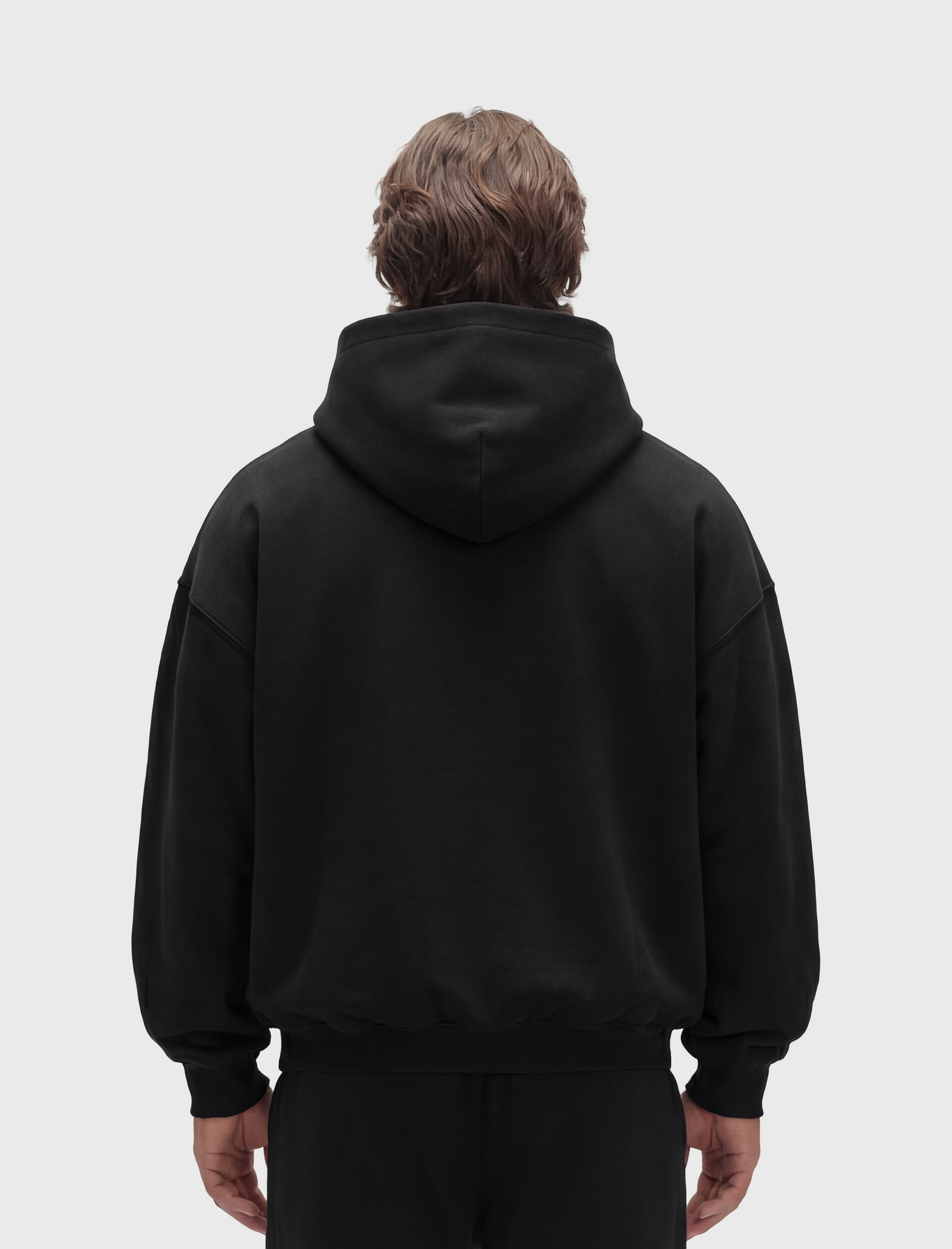 Rush Boxy Hoodie - Black model back
