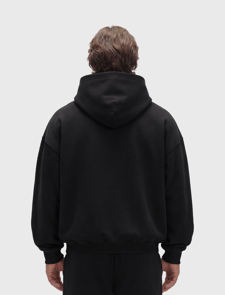 Rush Boxy Hoodie - Black model back