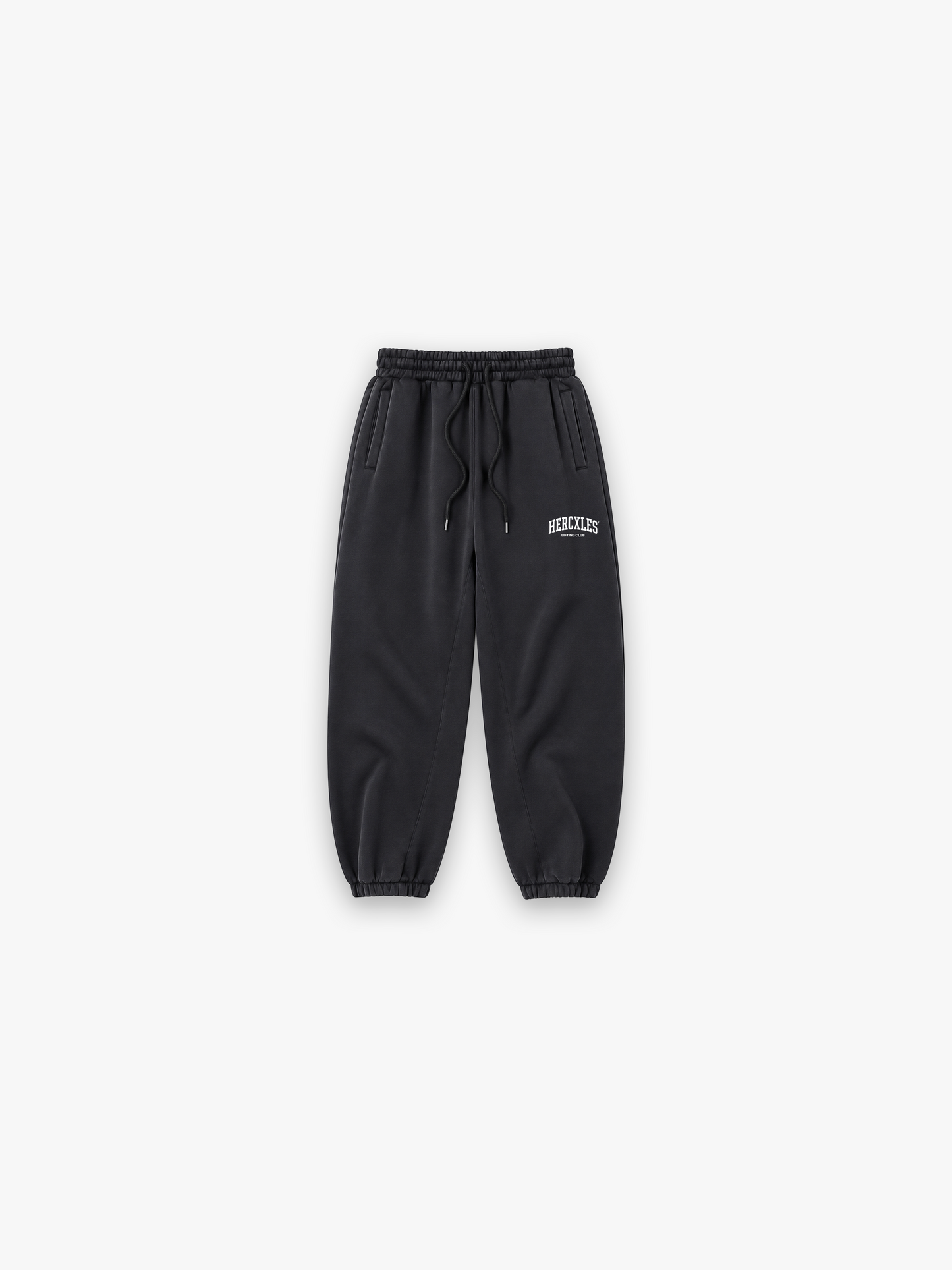 HERCXLES Lifting Club Oversized Sweatpants - Black front flat lay