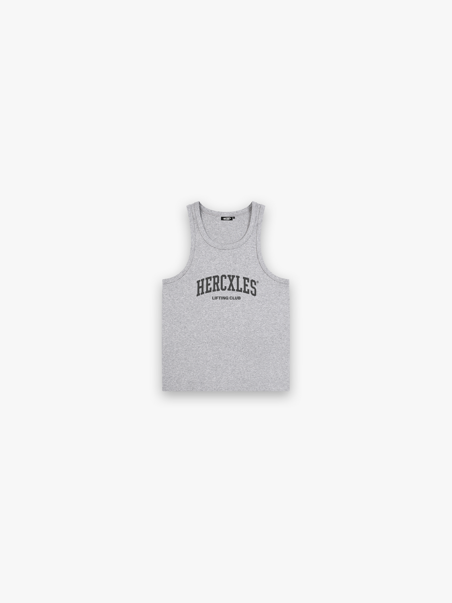 HERCXLES Lifting Club Performance Tank Top - Grey tank front flatlay