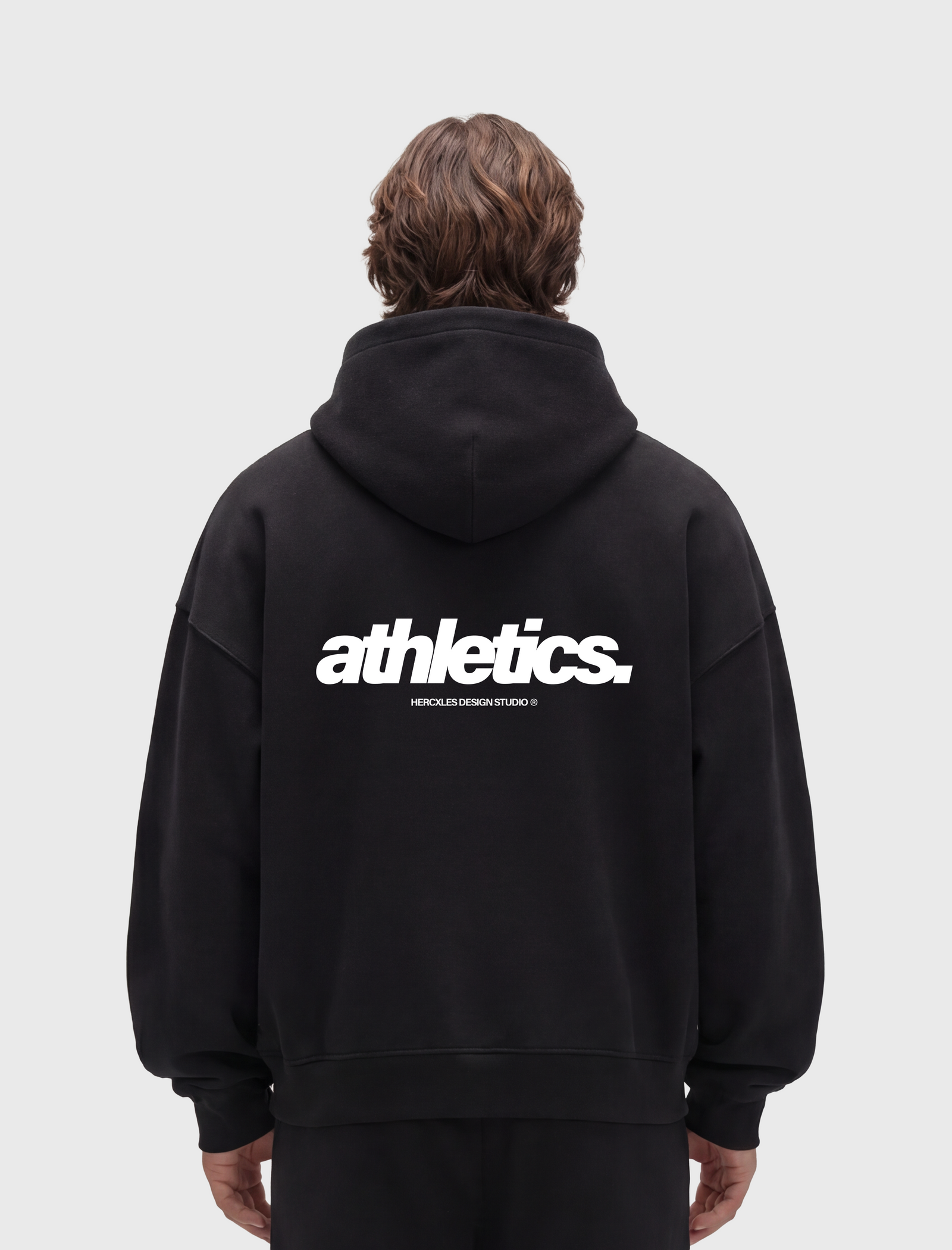 HERCXLES 2026: Athletics Zip Hoodie - Black model back