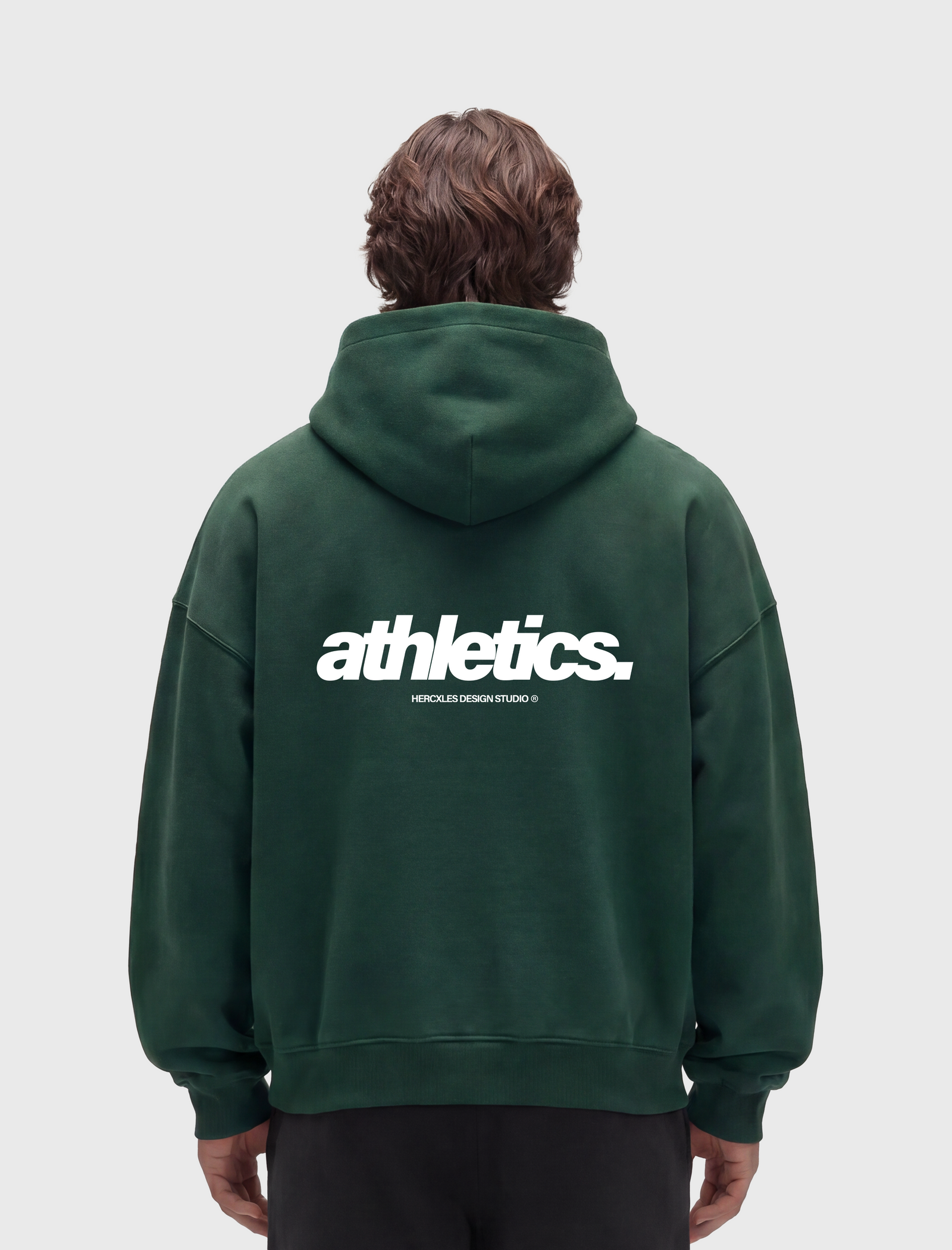 HERCXLES 2026: Athletics Zip Hoodie - Eden Green model back