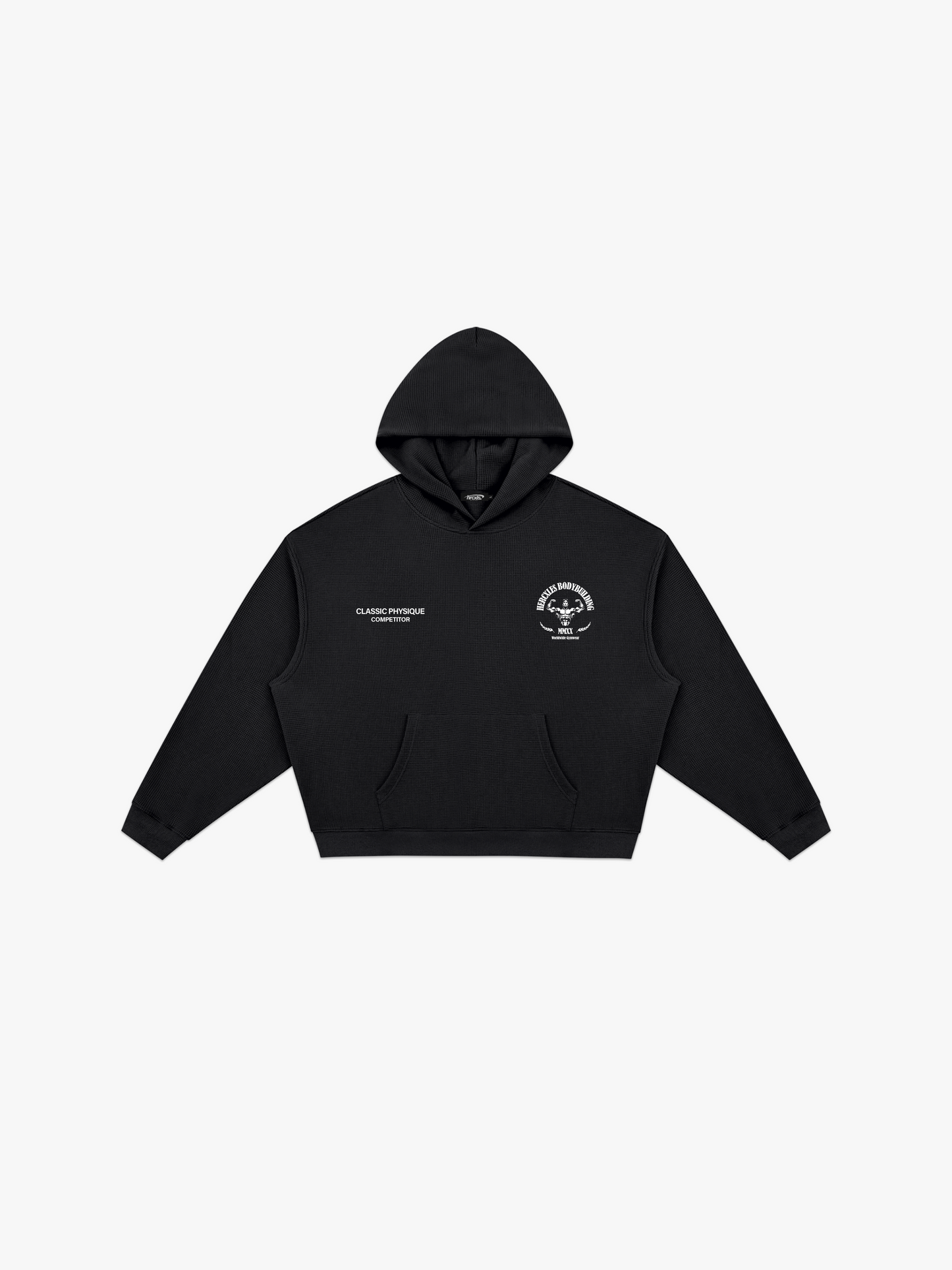 Worldwide Competitor Hoodie - Black / White front flat lay