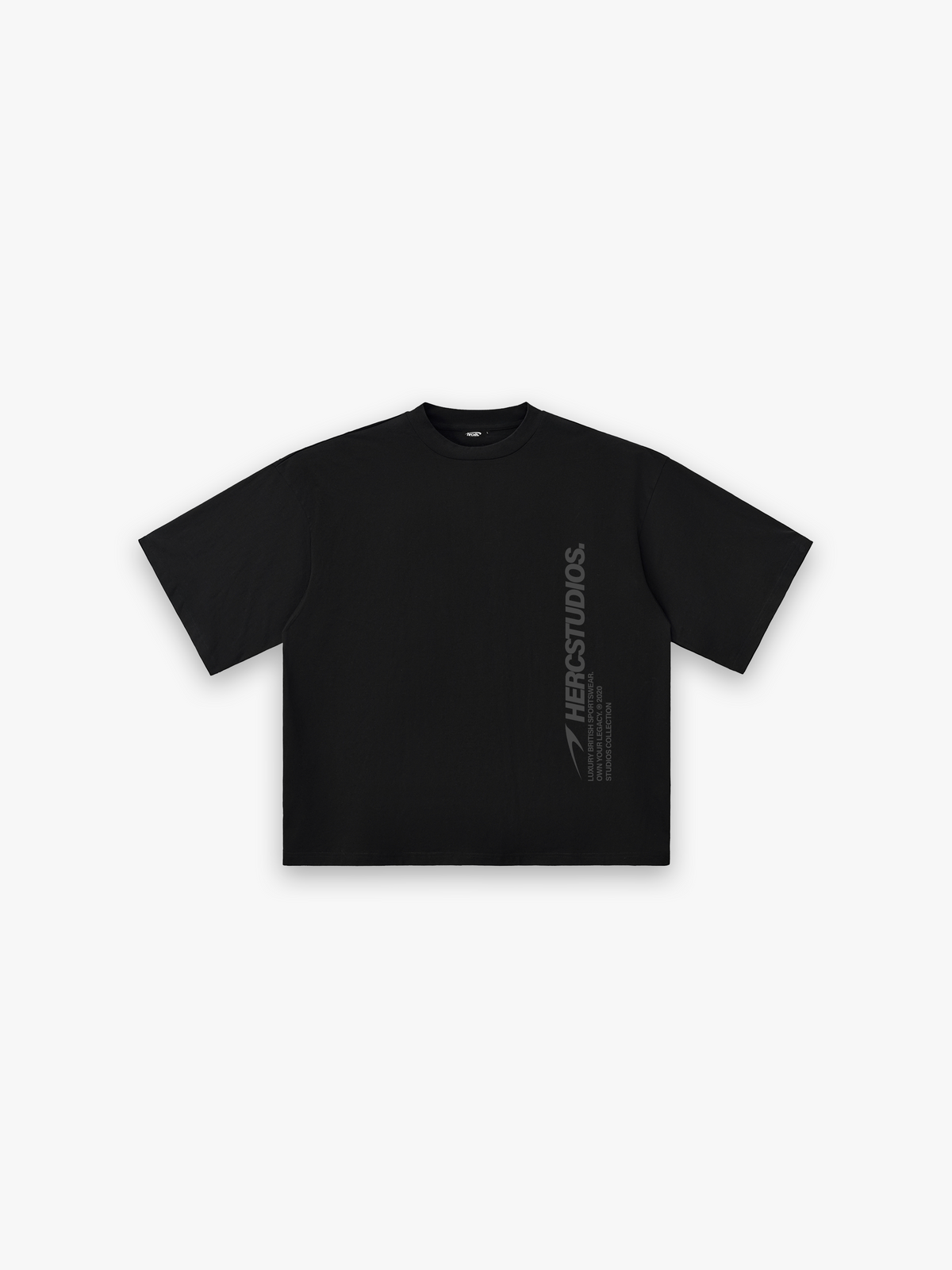HERCSTUDIOS HUGE T-Shirt - Tonal Black front flat lay