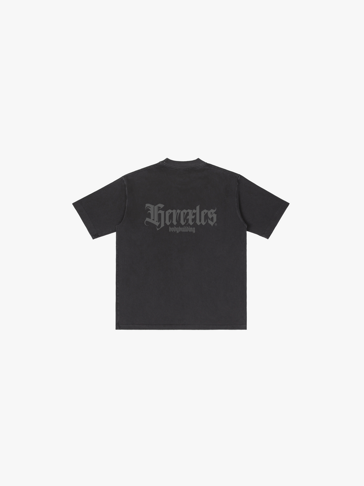 Bodybuilding Heavyweight T-shirt - Black flat lay back