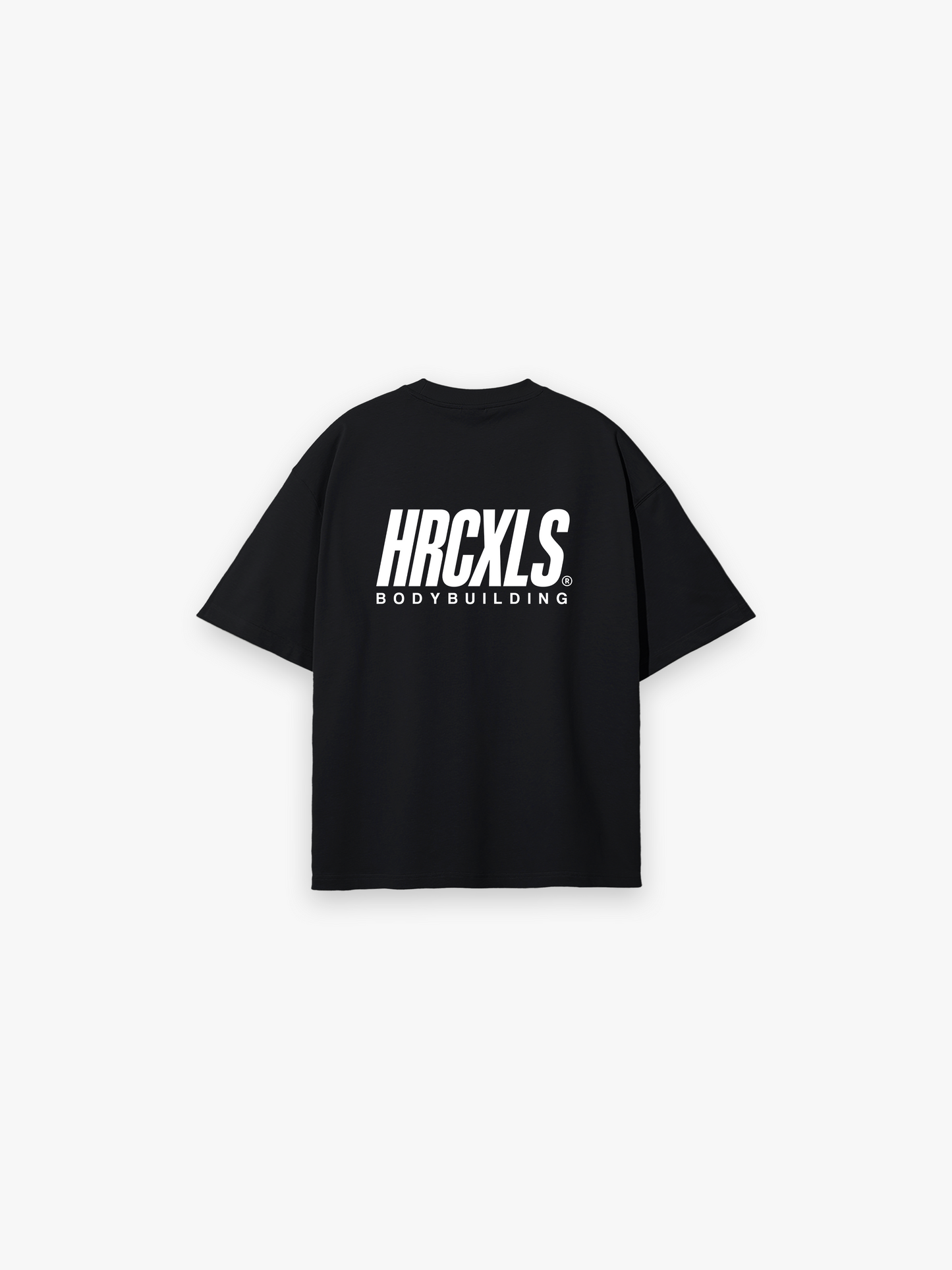 HERCXLES Bodybuilding Oversized T-Shirt in Black - back flat lay