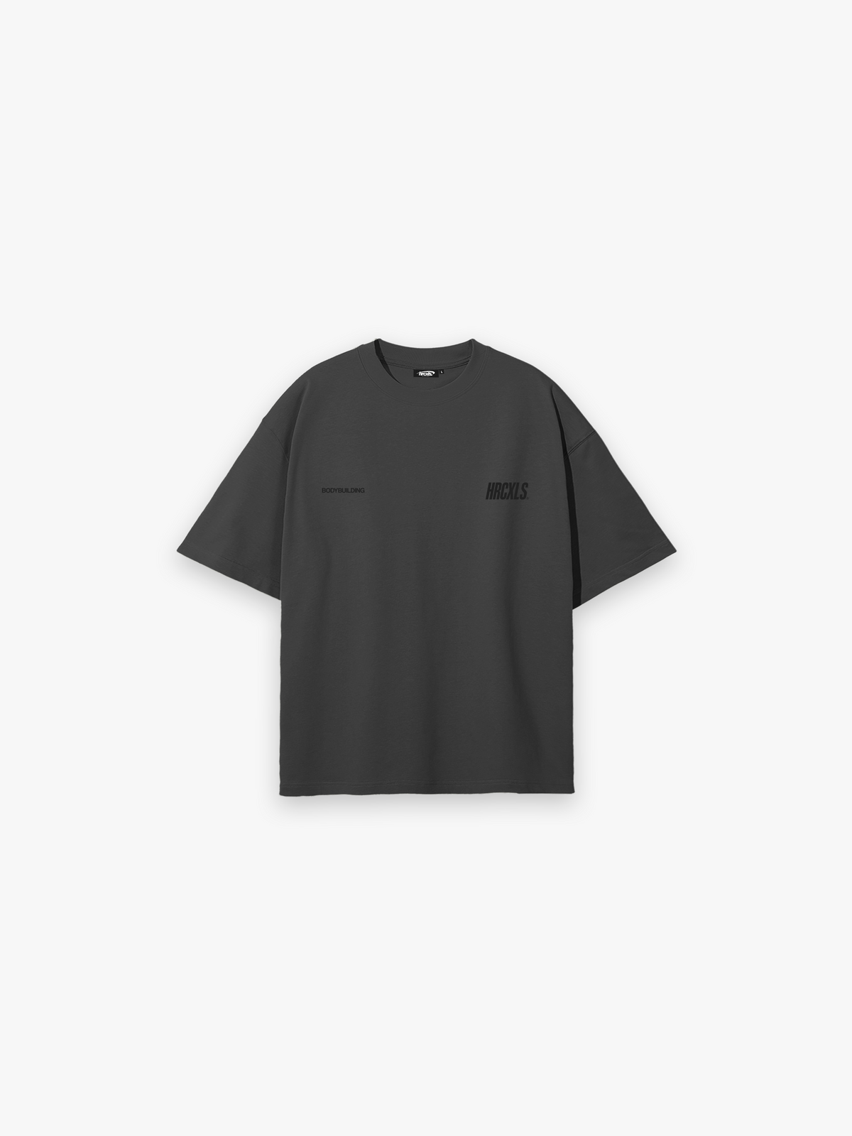 HERCXLES Bodybuilding Oversized T-Shirt in Dark Grey - front flat lay