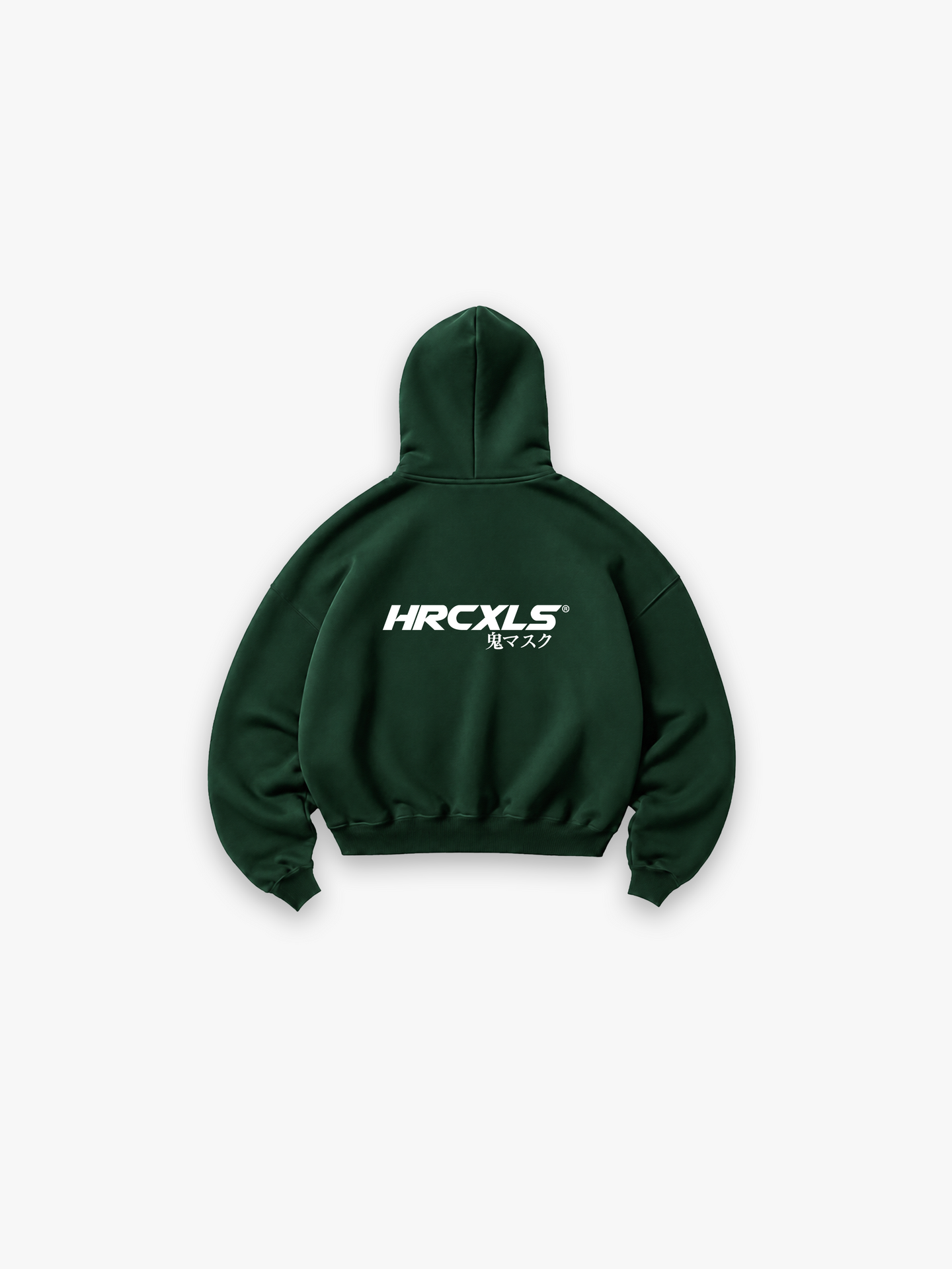 Kuro Relaxed Zip Up Hoodie - Green flat lay back