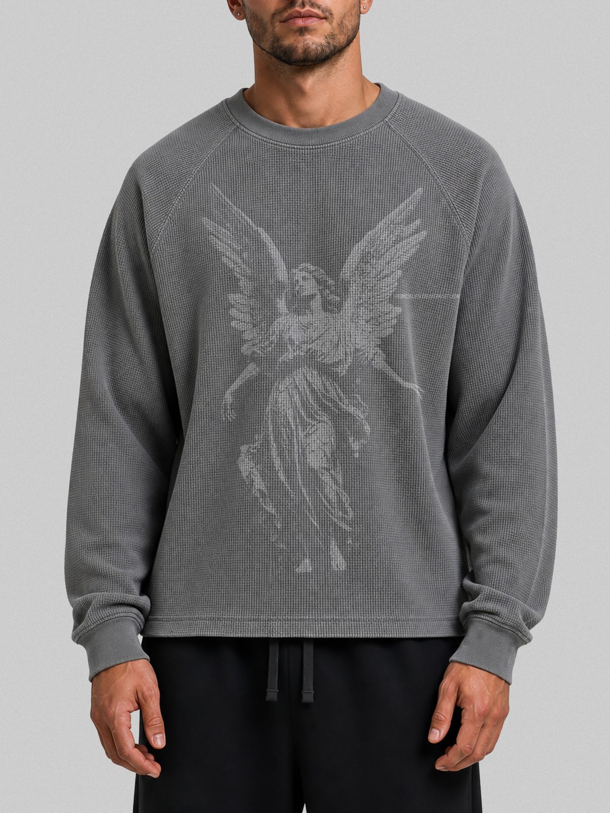 Angel Waffle Long Sleeve worn by model