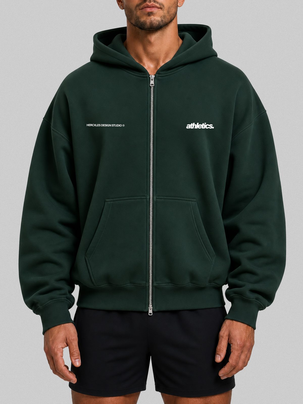Athletics Zip Hoodie worn by model