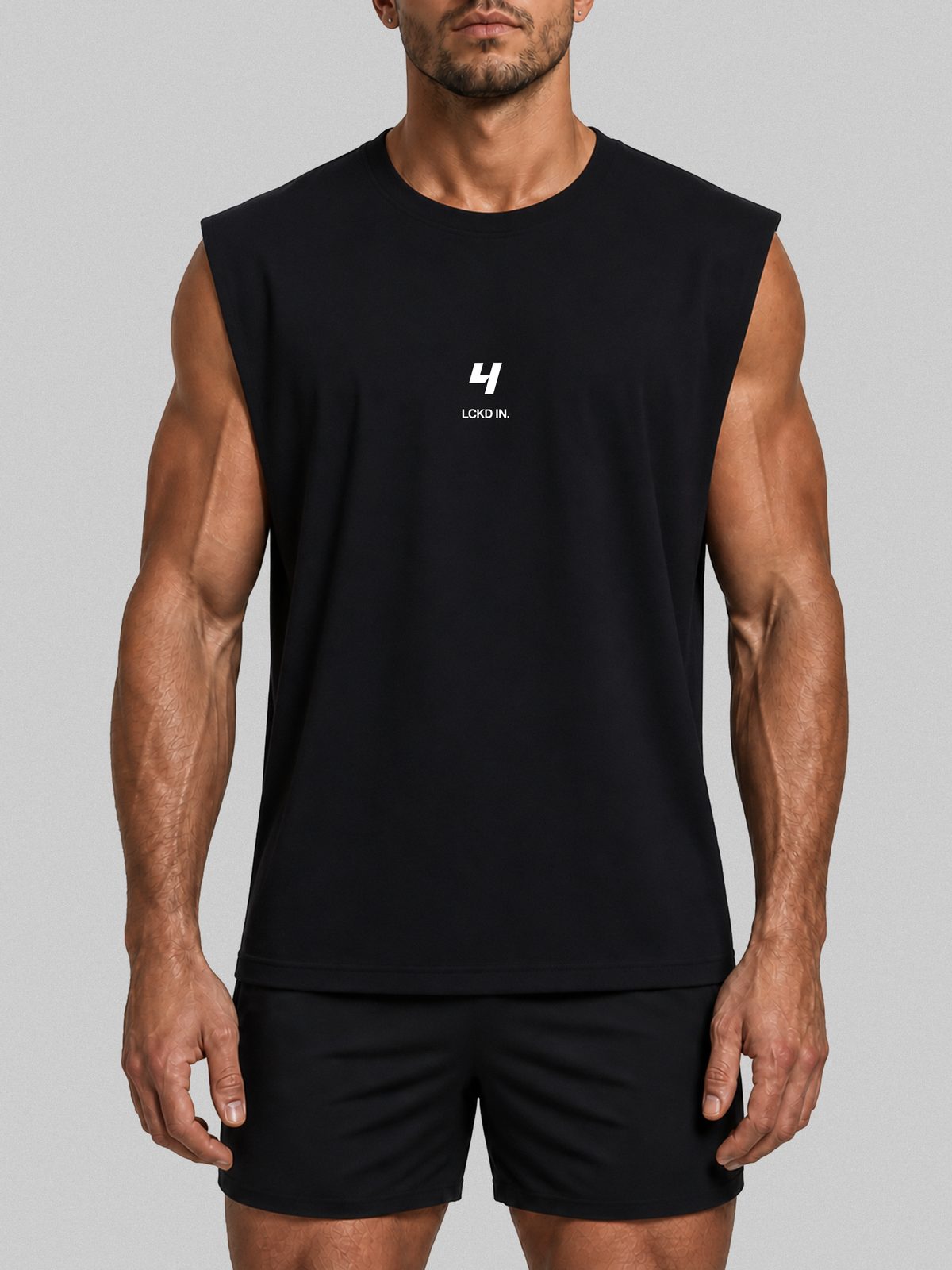 LCKD IN Cut Off worn by model