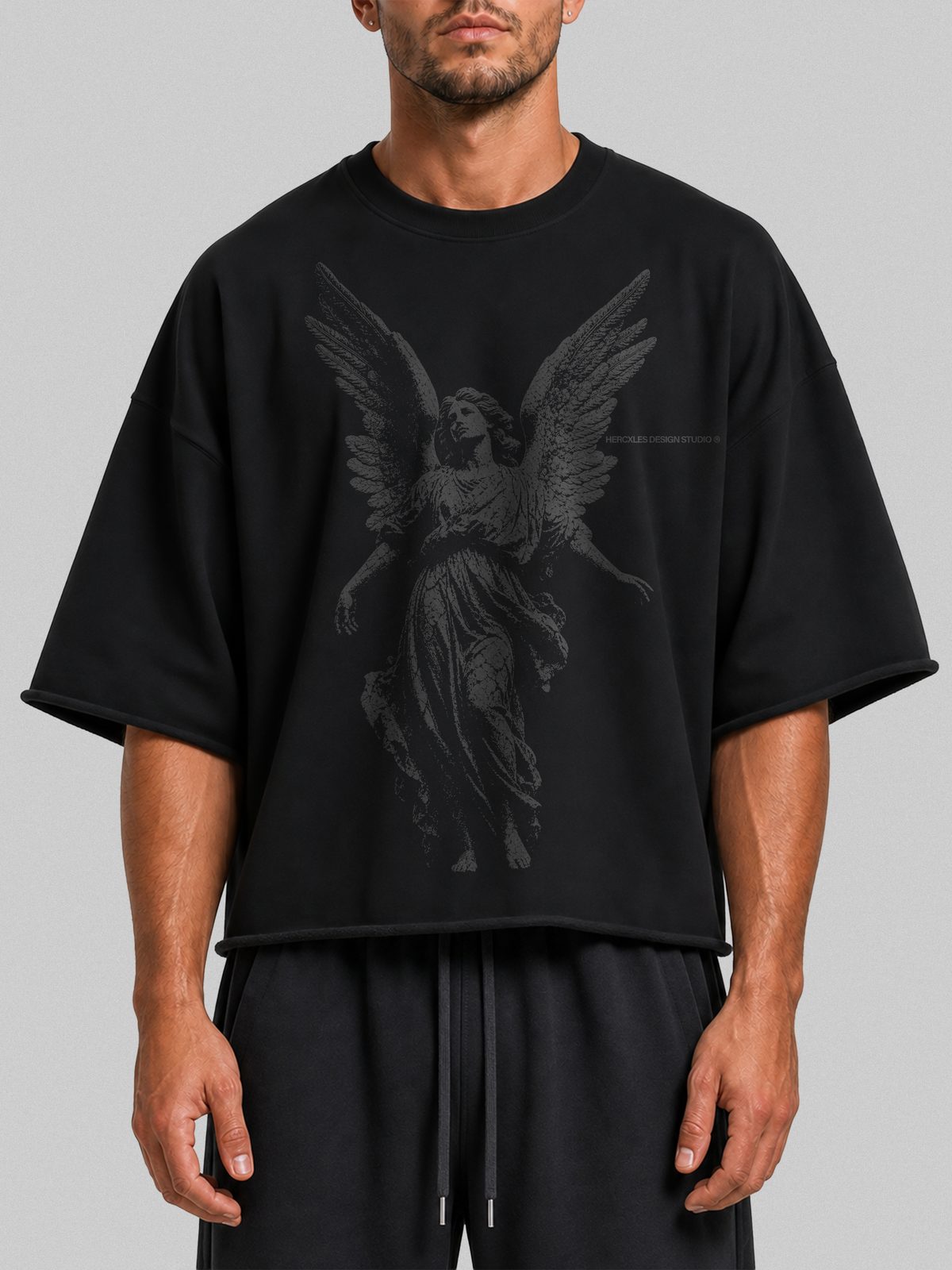 Angel Raw Cut T-Shirt worn by model