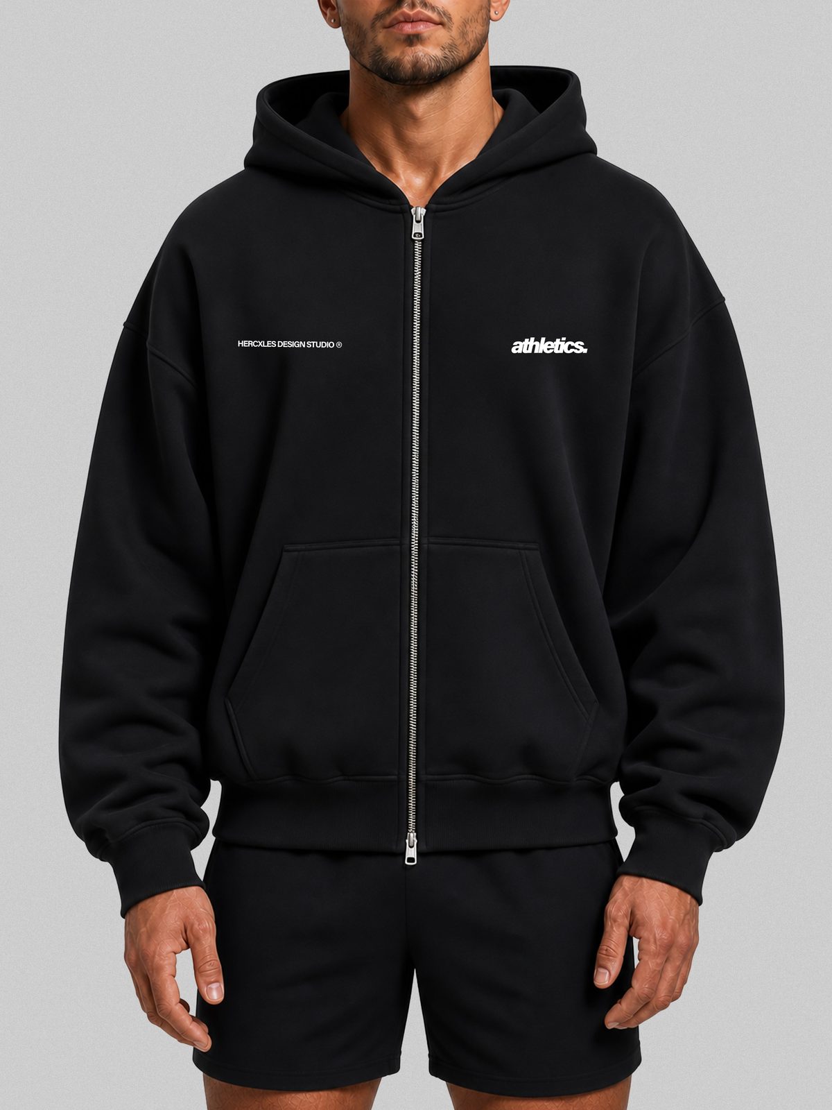 Athletics Zip Hoodie worn by model