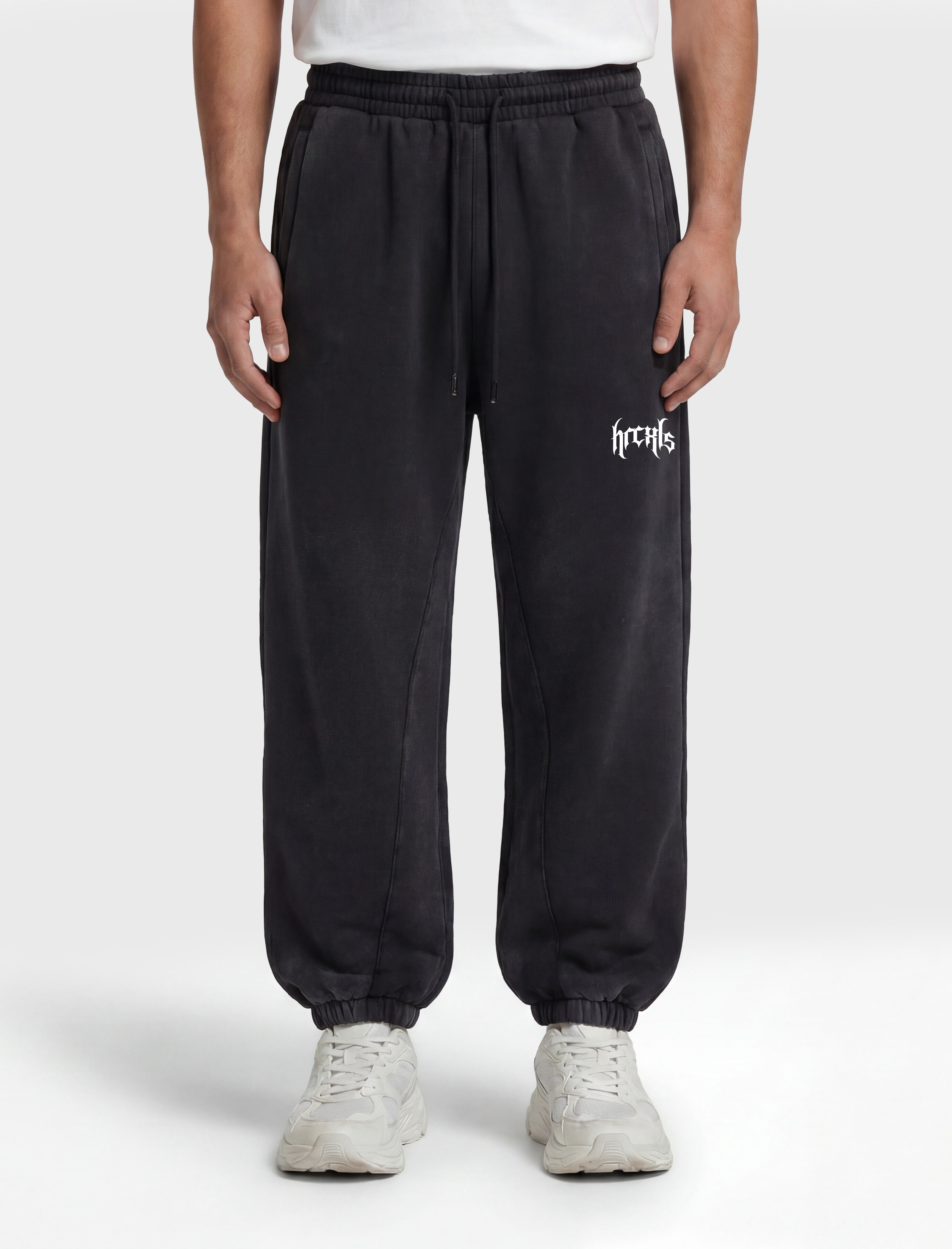 HERCXLES Gothic Oversized Sweatpants - Black model front
