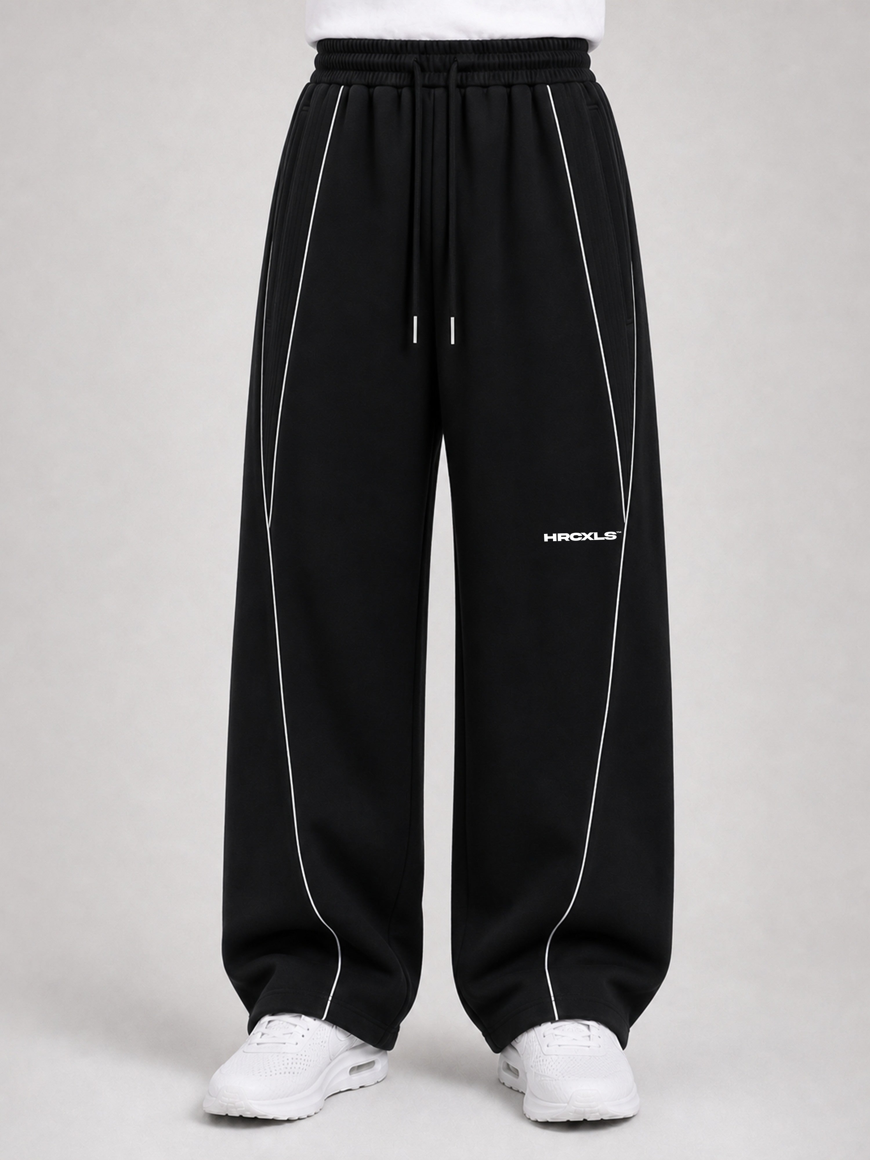 Reflective Straight-Leg Sweatpants worn by model