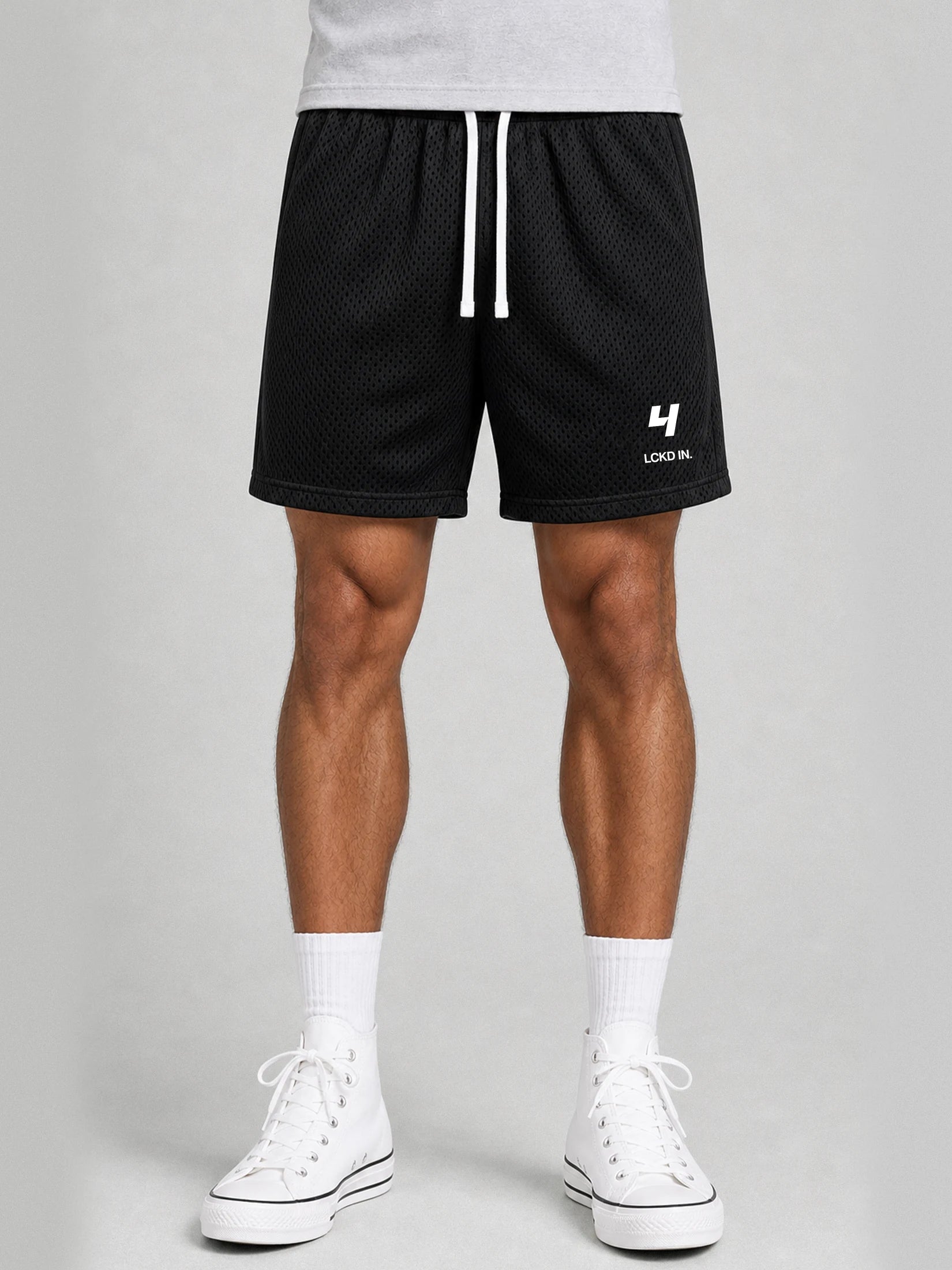 LCKD IN Mesh Shorts worn by model