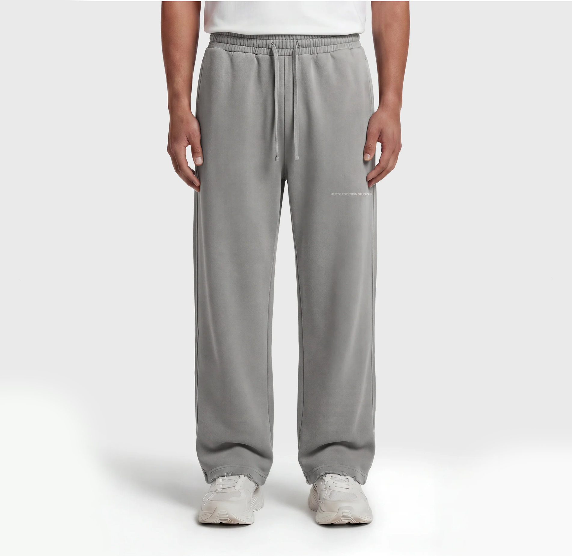 HCX feature detail: Studios Distressed Sweatpants - hcx gallery distressed sweatpants light grey