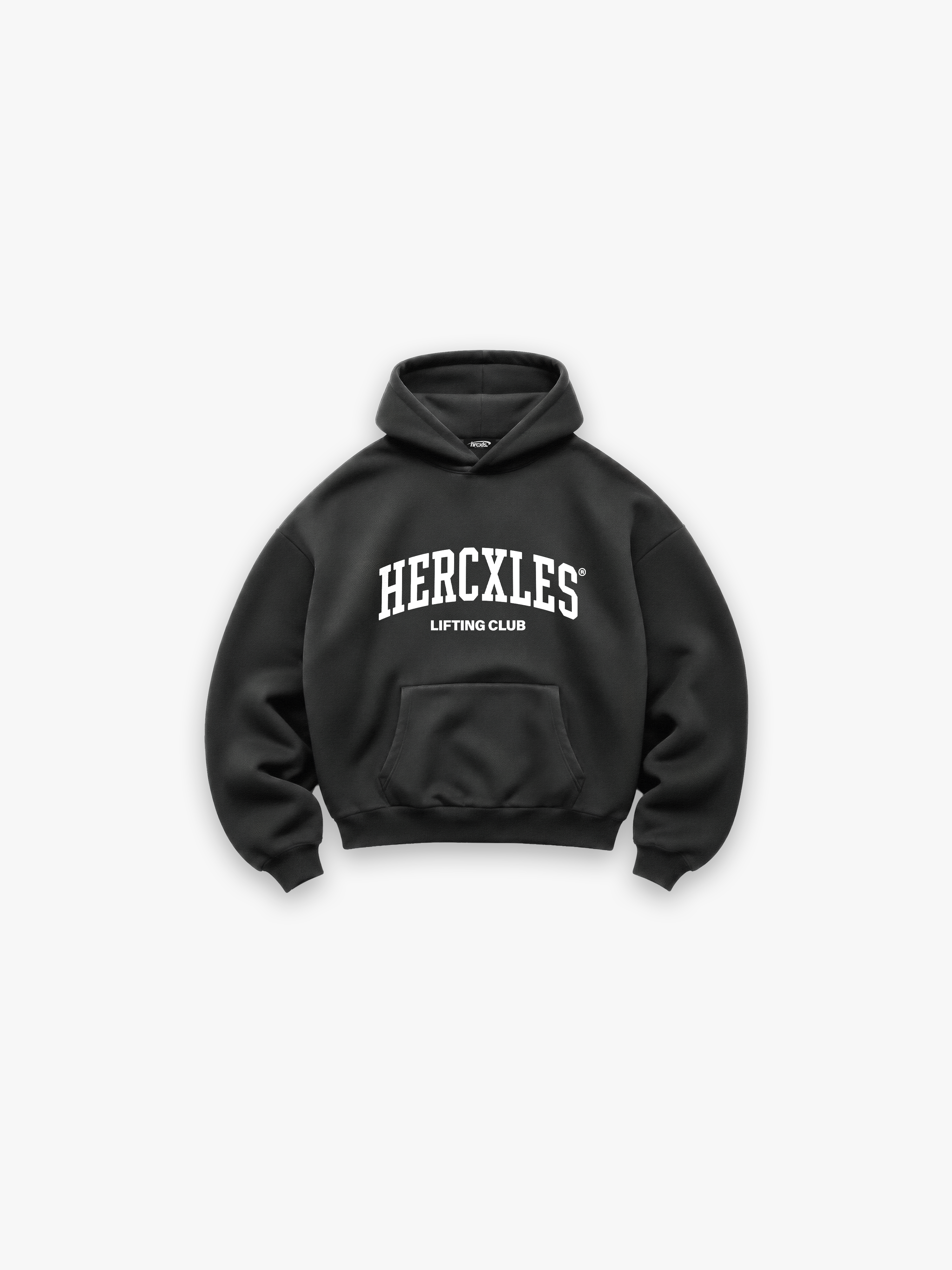 Lifting Club Heavyweight Hoodie - Dark Grey - front flat lay