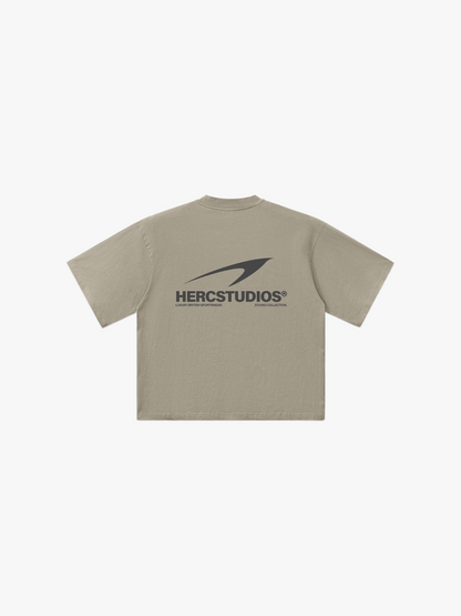 HERCSTUDIOS HUGE T-Shirt - Khaki back flat lay