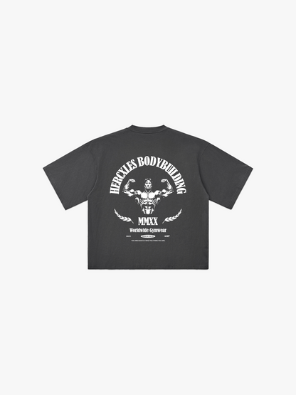 Worldwide HUGE T-Shirt - Grey / White back flat lay