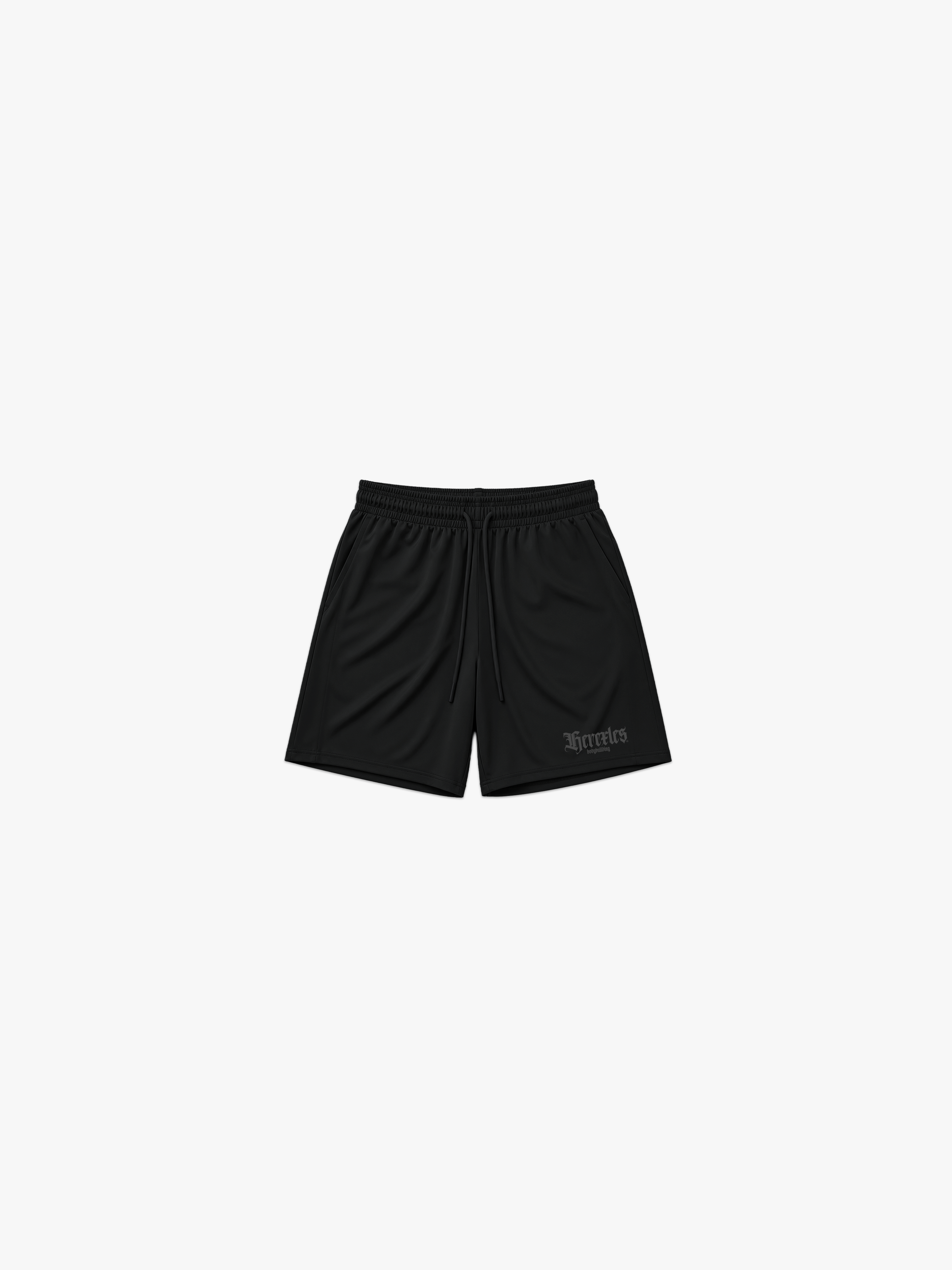 Bodybuilding 7" Shorts - Black front flat lay