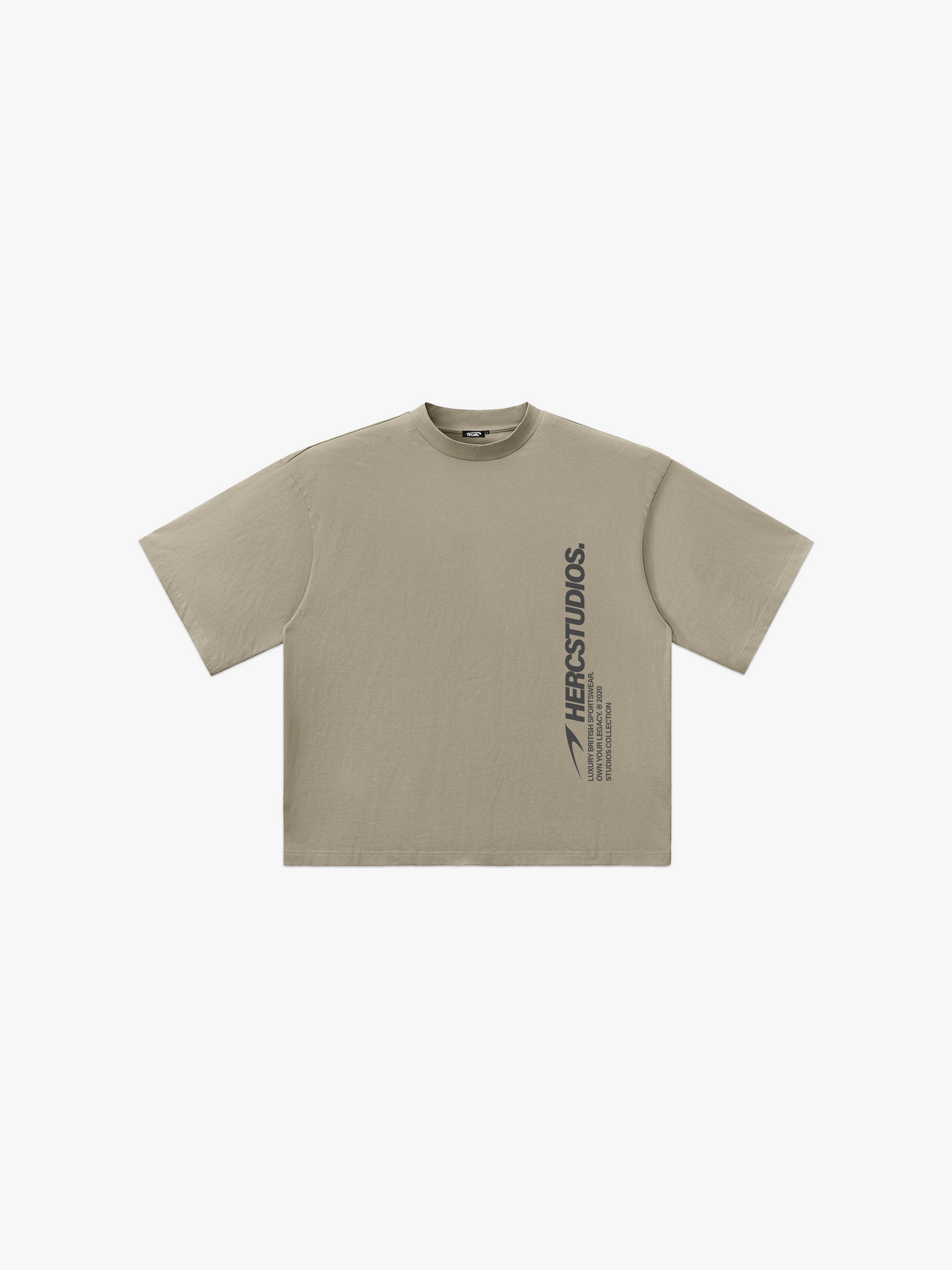 HERCSTUDIOS HUGE T-Shirt - Khaki front flat lay