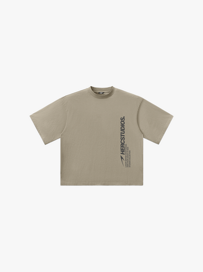 HERCSTUDIOS HUGE T-Shirt - Khaki front flat lay