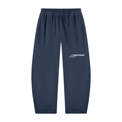 Unisex Vintage Washed Barrel Leg Sweatpants