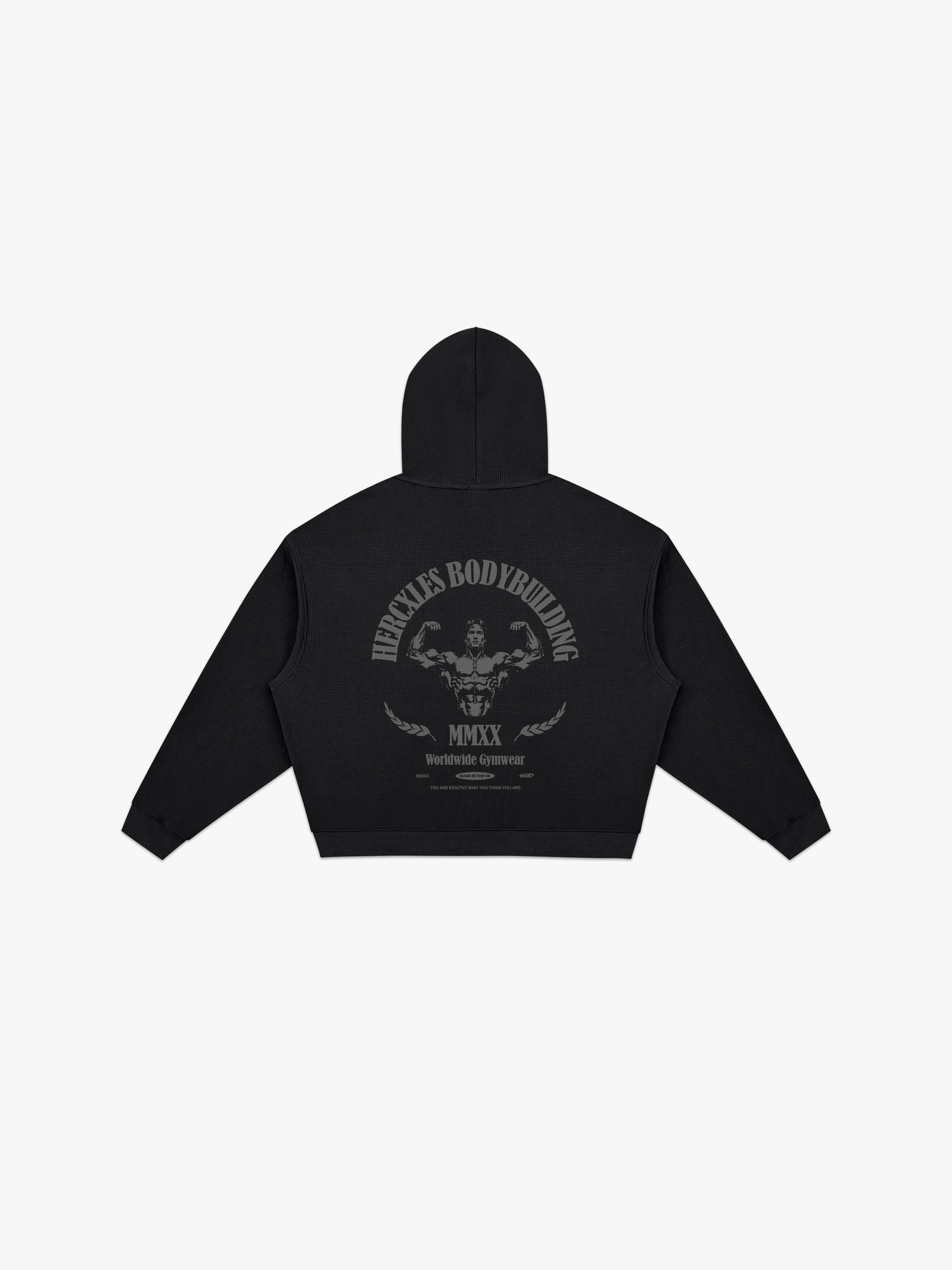 Worldwide Competitor Zip Hoodie - Tonal Black back flat lay