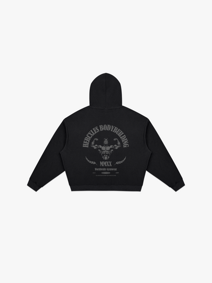 Worldwide Competitor Zip Hoodie - Tonal Black back flat lay