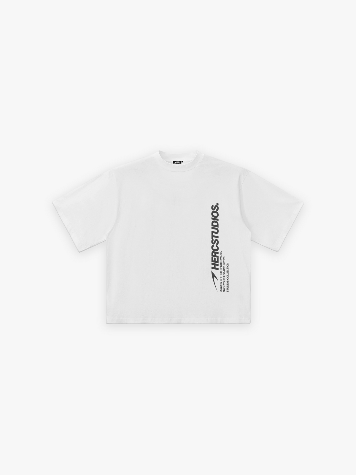 HERCSTUDIOS HUGE T-Shirt - White front flat lay