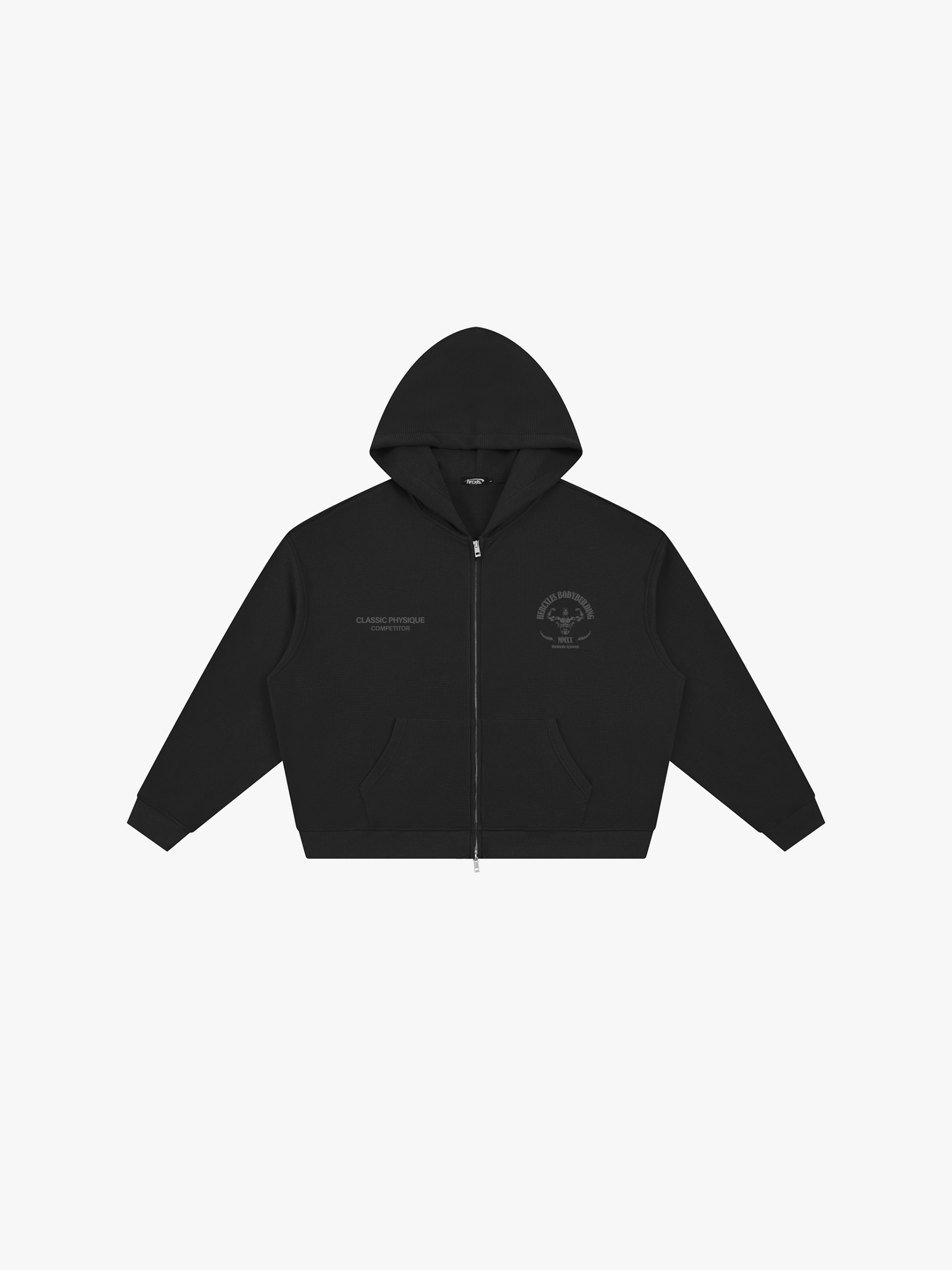 Worldwide Competitor Zip Hoodie - Tonal Black front flat lay