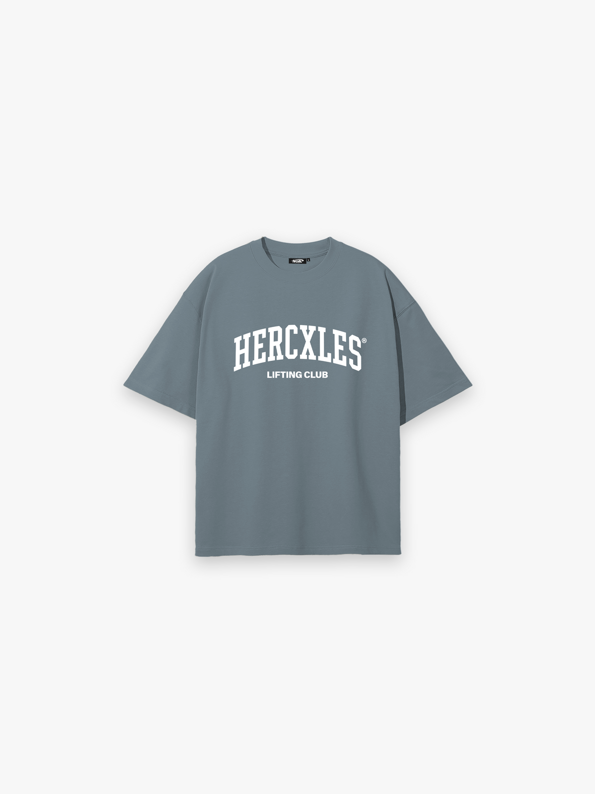 Lifting Club Oversized T-Shirt - Blue Grey front flat lay