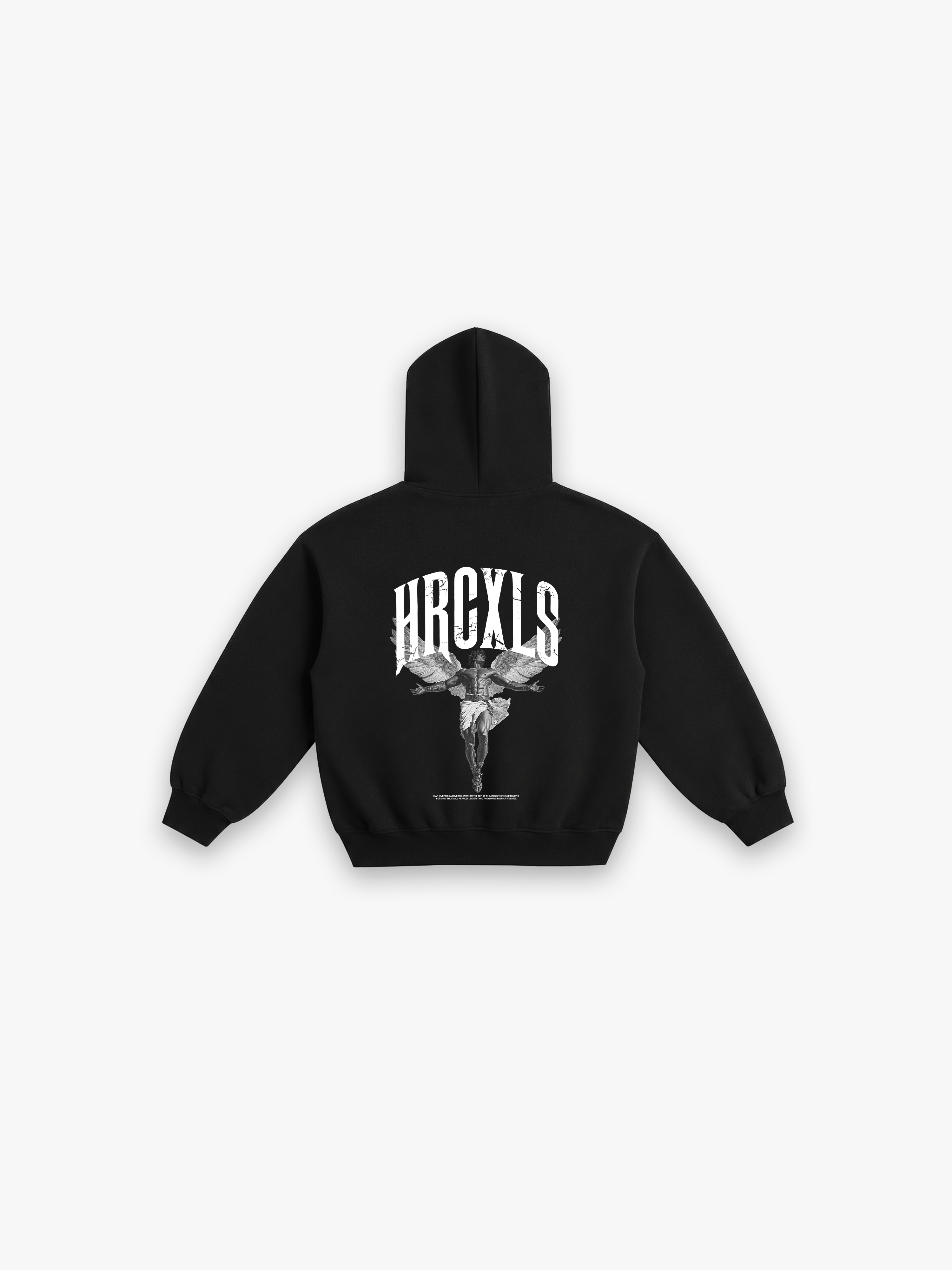 HERCXLES Archangel Oversized Hoodie - Black back flatlay