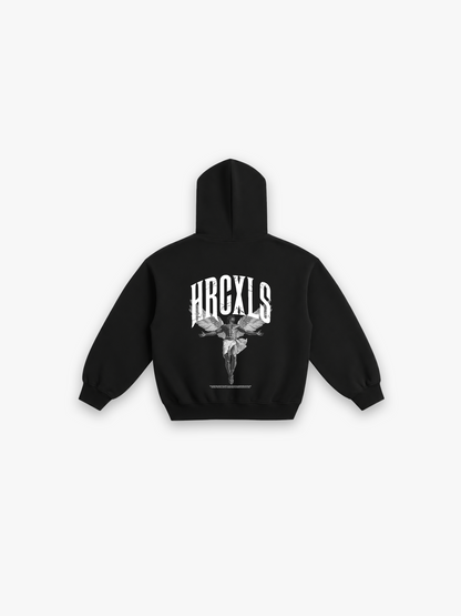 HERCXLES Archangel Oversized Hoodie - Black back flatlay