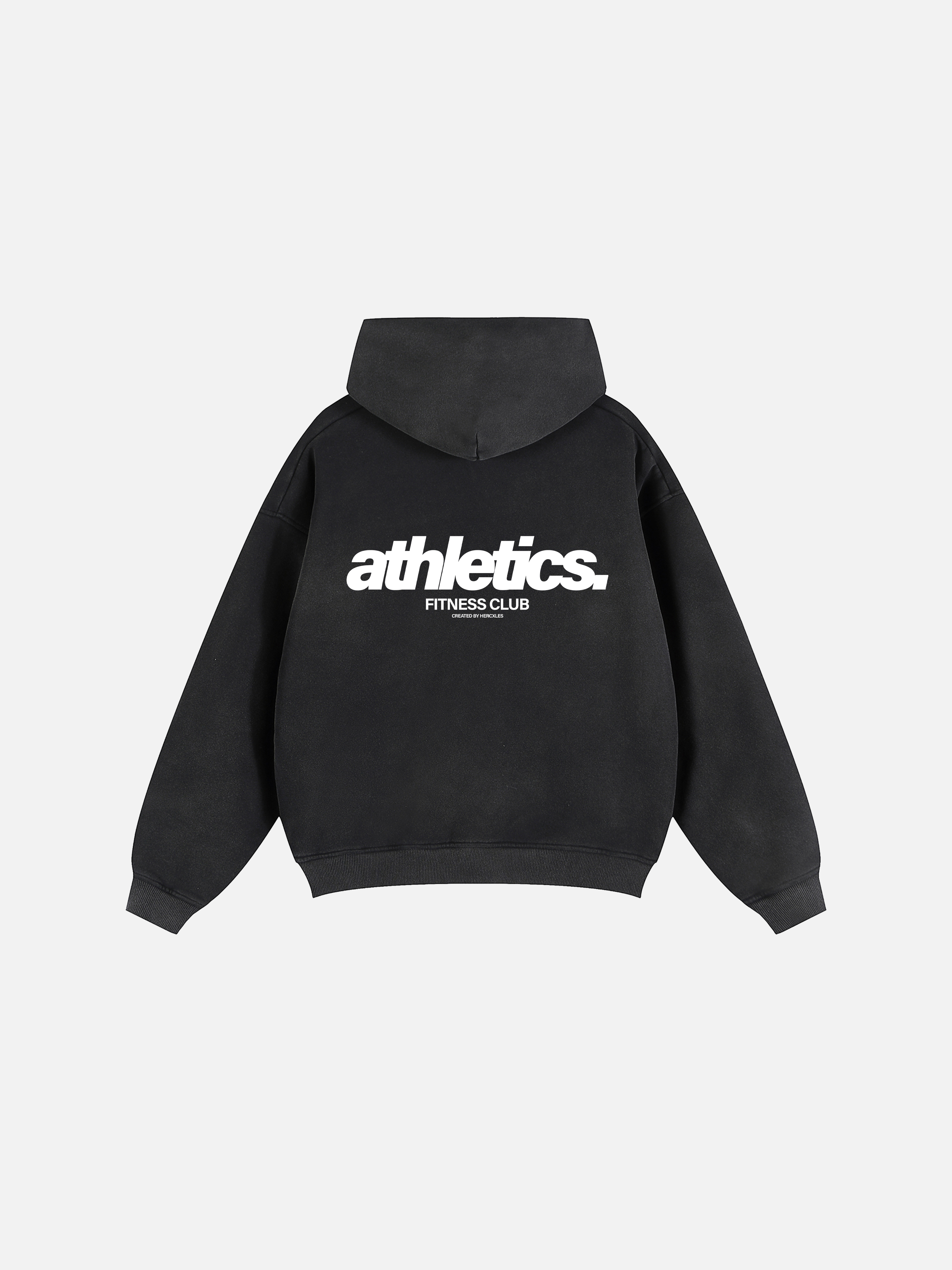 athletics washed zip oversized hoodie