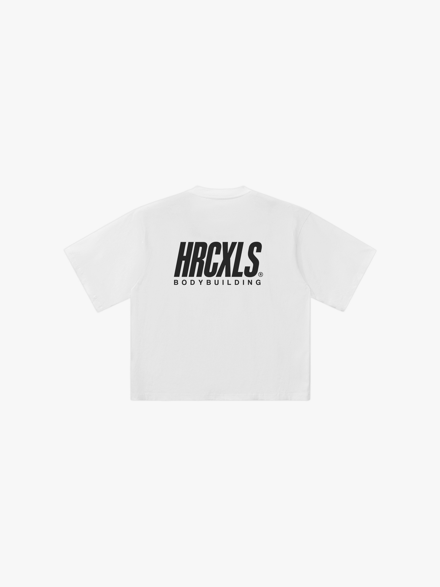 HERCXLES 2026: HRCXLS Bodybuilding Giant T-Shirt - White back flat lay