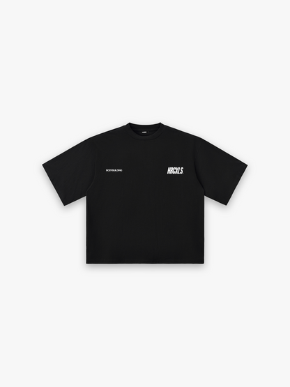 HERCXLES 2026: HRCXLS Bodybuilding Giant T-Shirt - Black front flat lay