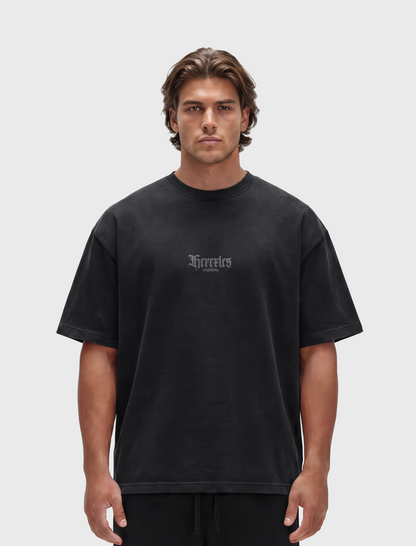 HERCXLES Bodybuilding Heavyweight T-shirt - Black model front