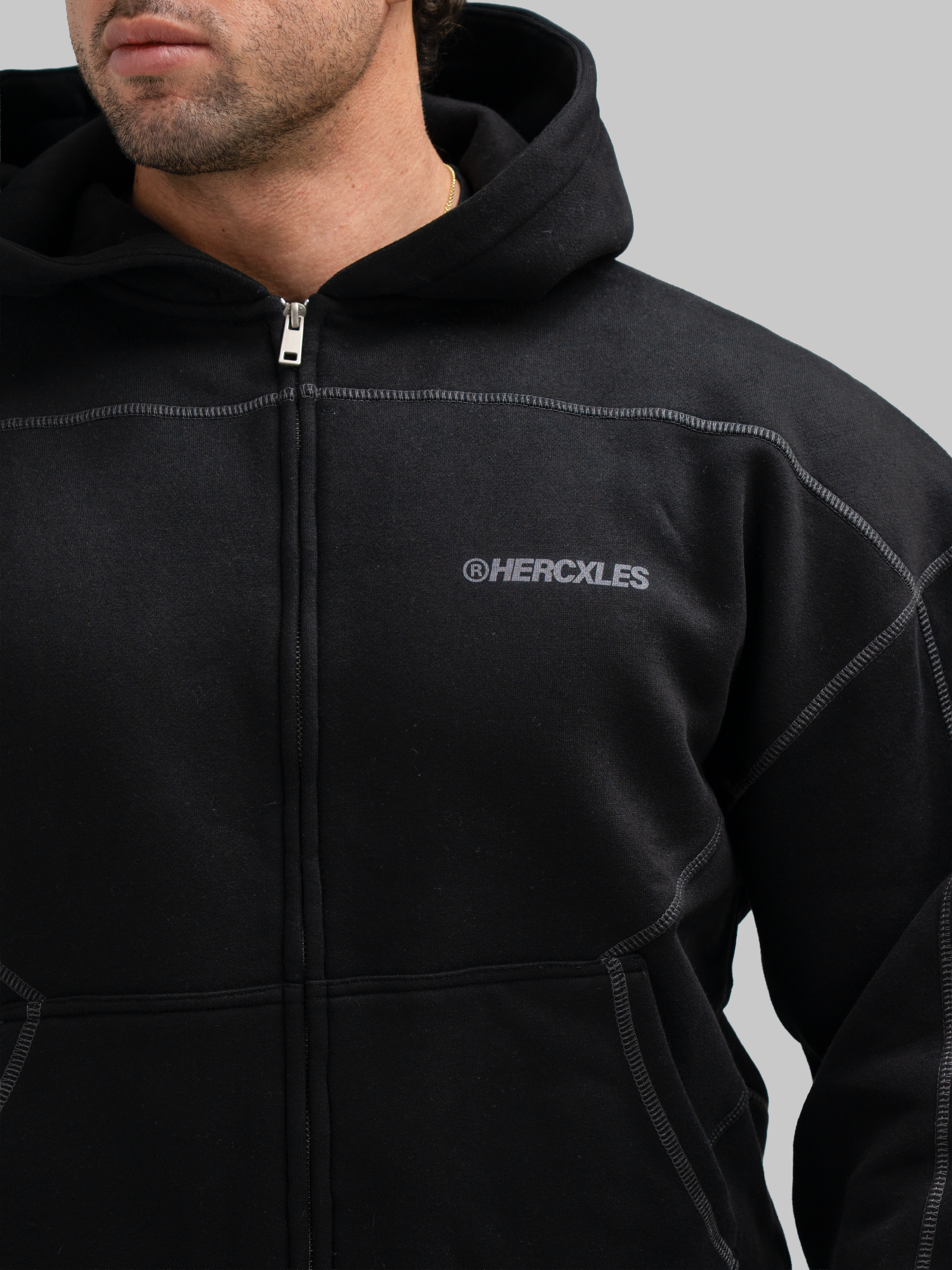 Hercxles Zip Boxy Hoodie