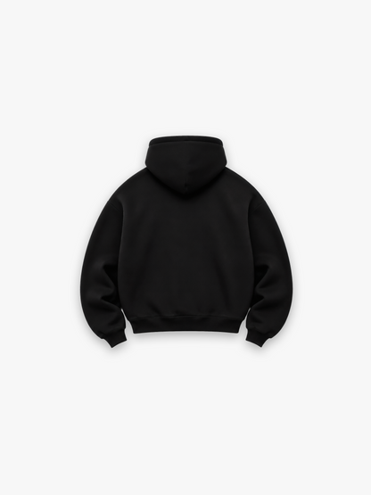 HERCXLES Lifting Club Heavyweight Hoodie - Black - back flat lay