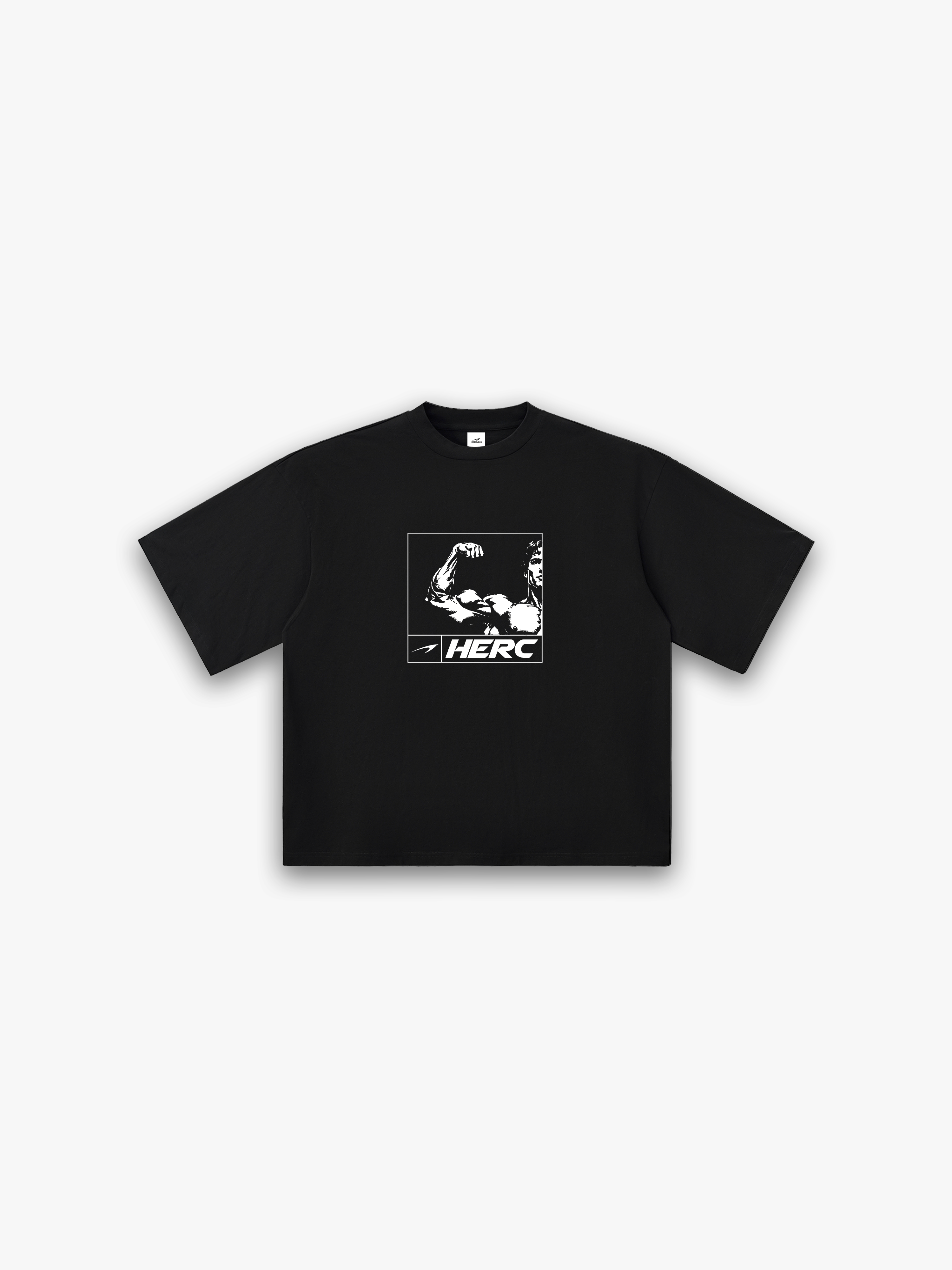 Bicep Oversized T-Shirt - Black flat lay front
