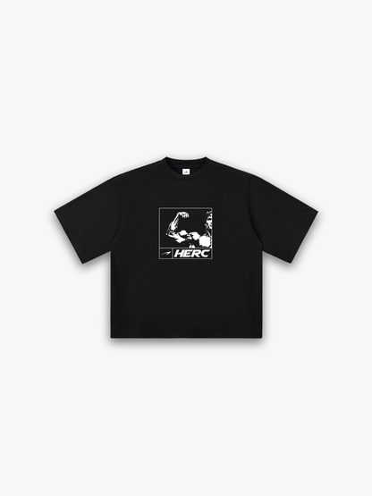 Bicep Oversized T-Shirt - Black flat lay front