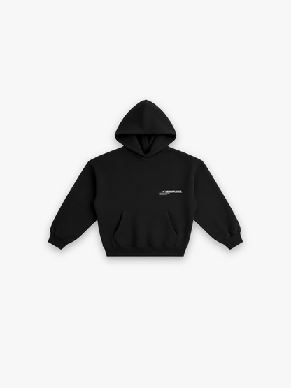 Hercstudios Boxy Hoodie - Black flat lay front