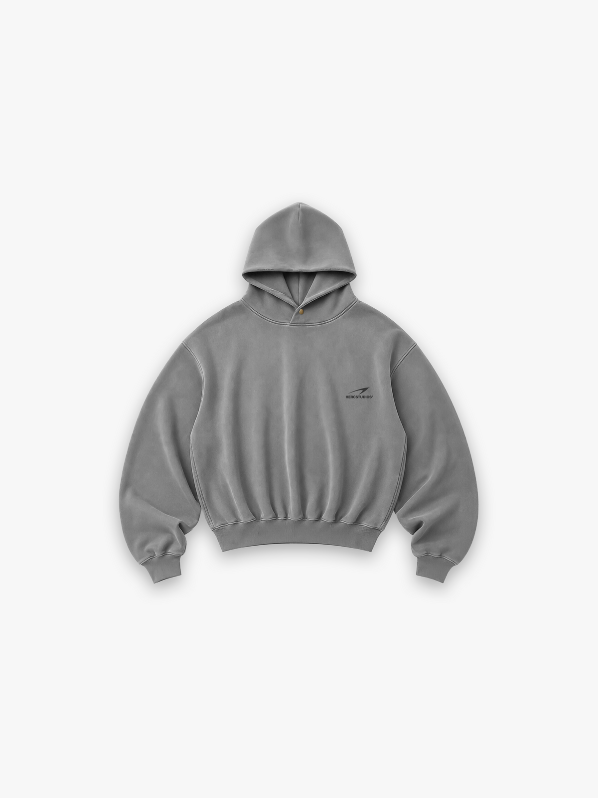 HERCSTUDIOS Hoodie - Grey front flat lay