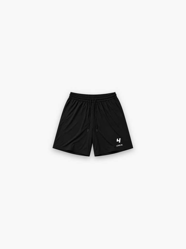 HERCXLES 2026: LCKD IN Drawstring Shorts - Black flat product image