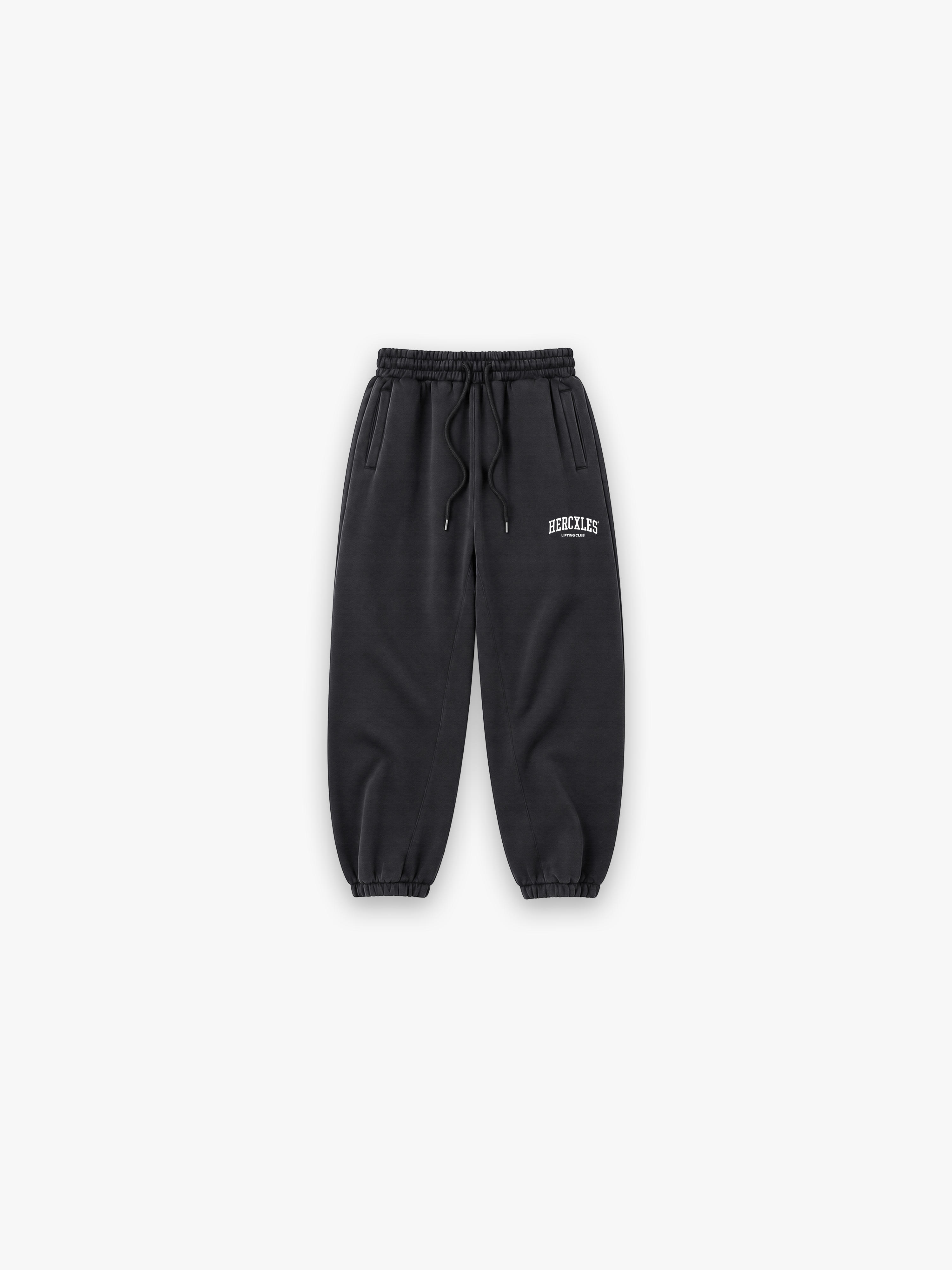 HERCXLES Lifting Club Oversized Sweatpants - Black front flat lay