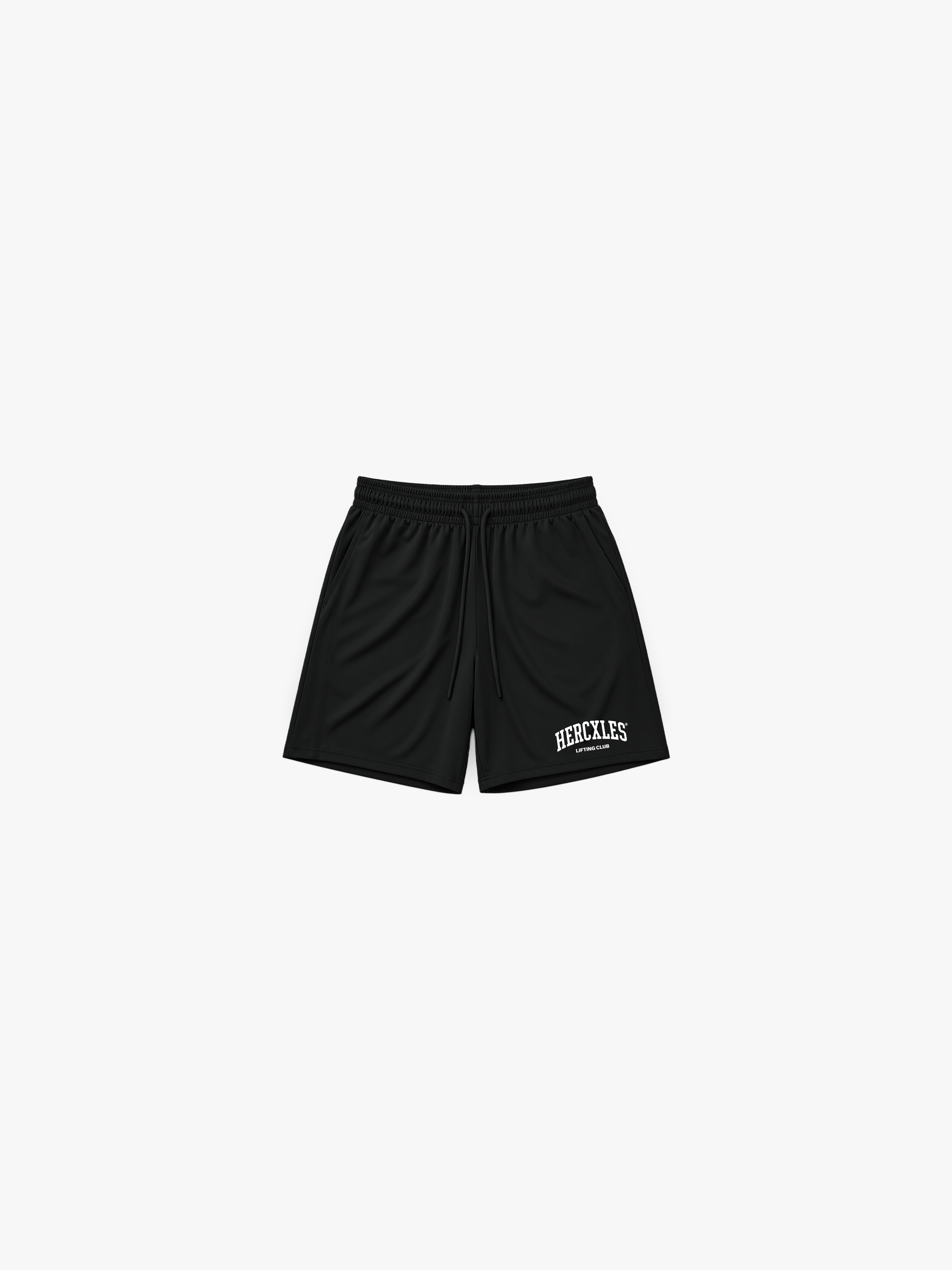 HERCXLES Lifting Club Drawstring Shorts - Black front